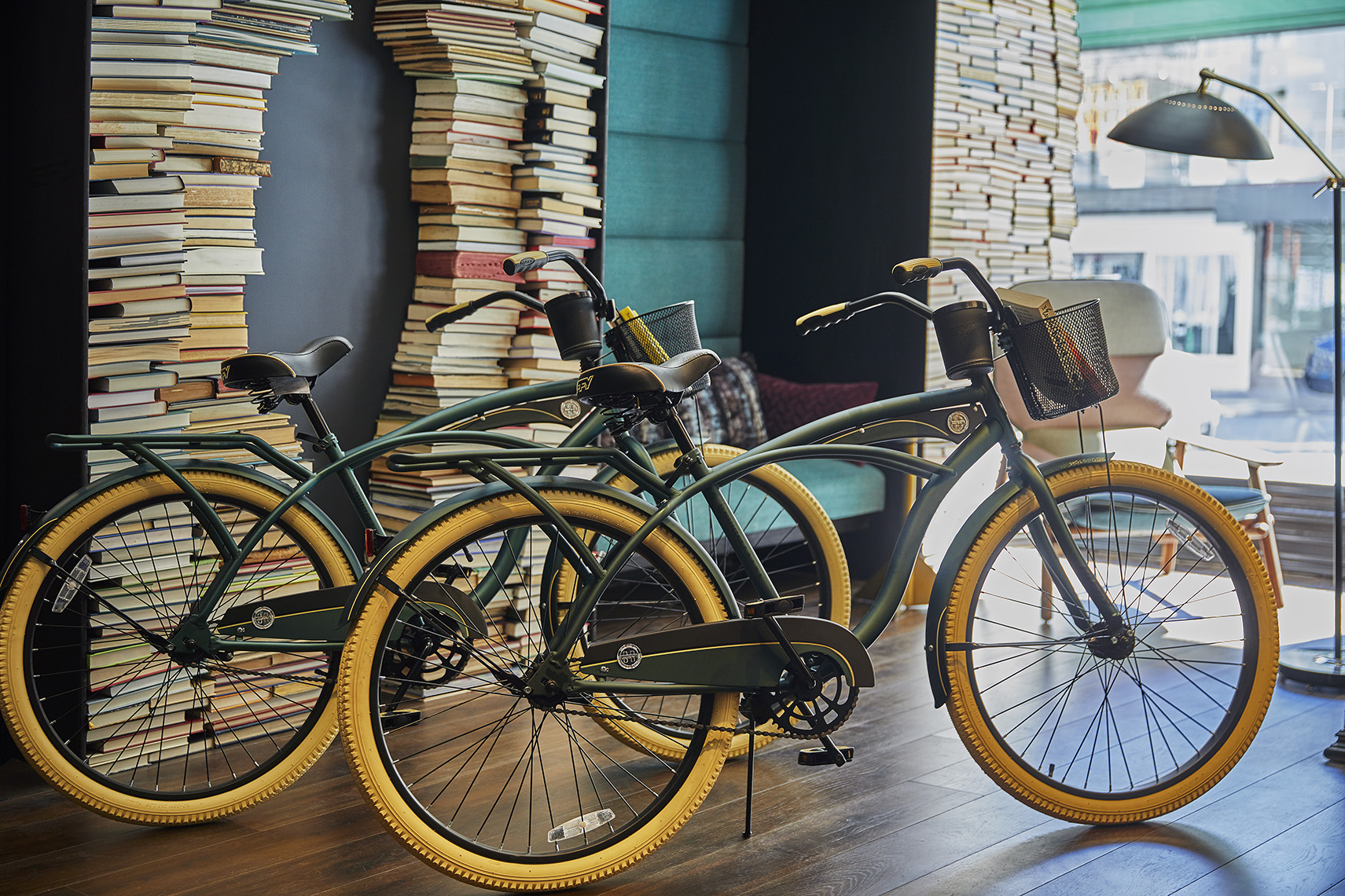 North America & Canada, California, San Francisco, Emblem Hotel, lobby bikes