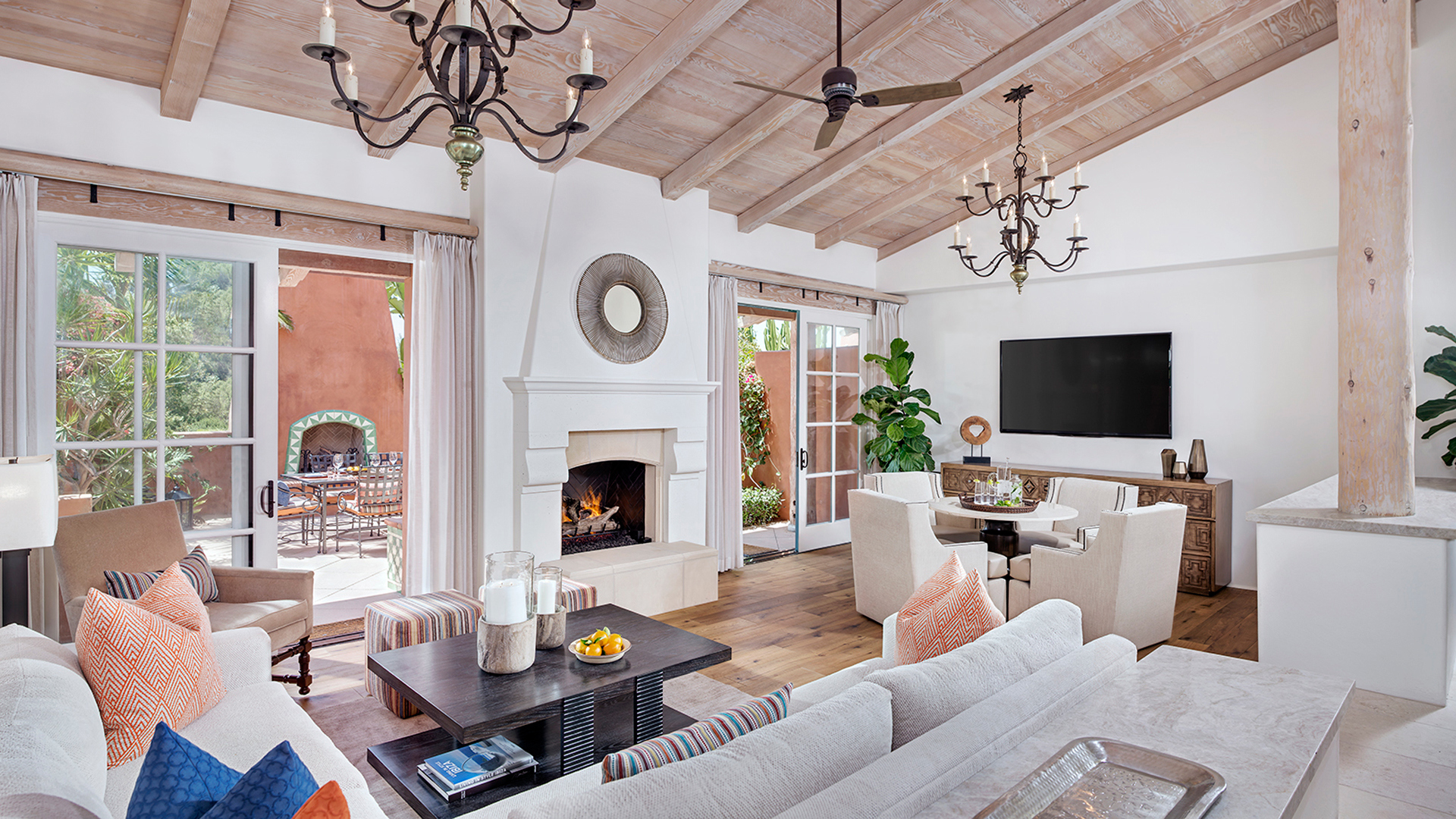  USA, Luxury California Holidays, Rancho Valencia, Living Room