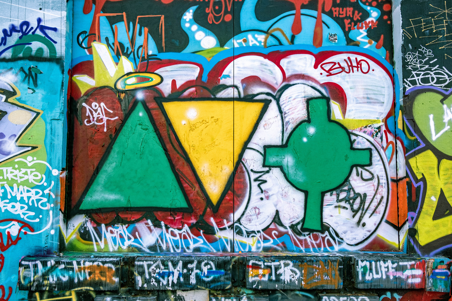 Colourful street art and graffiti