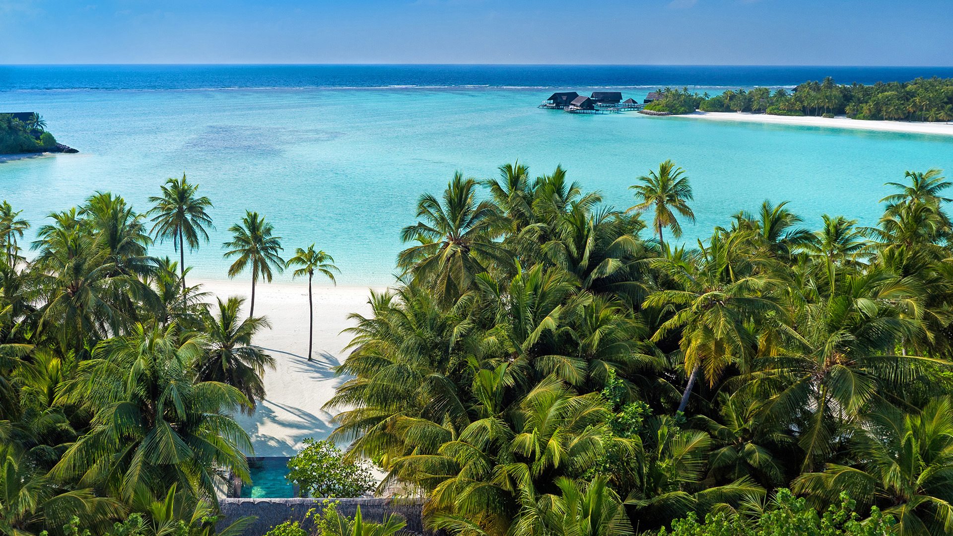 Indian Ocean, Maldives, One&Only Reethi Rah, Aerial view