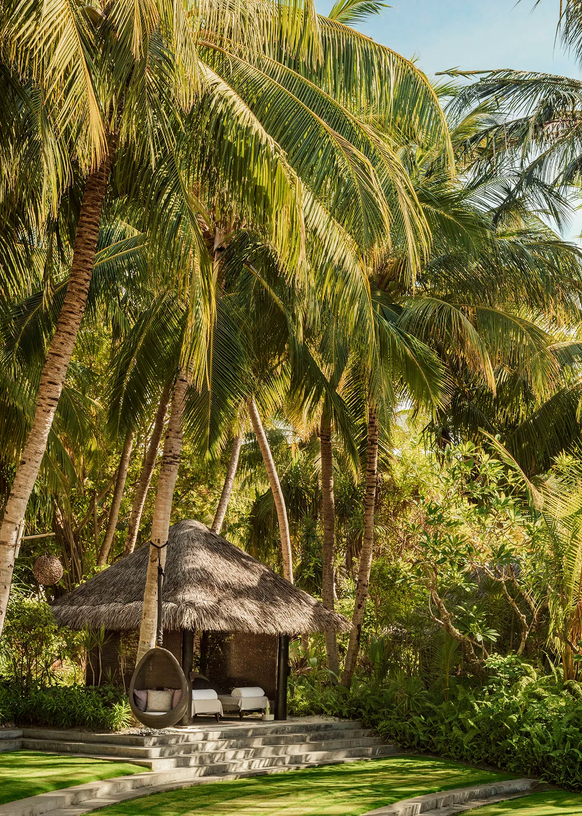 A Spa Cabana surrounded by greenary at One&Only Reethi Rah, Maldives