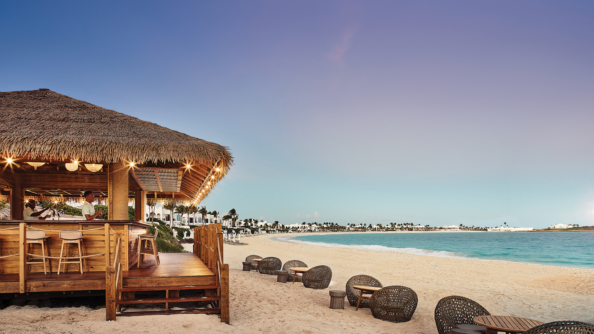 Caribbean, Anguilla, Cap Juluca A Belmond Hotel Anguilla, Beach Bar
