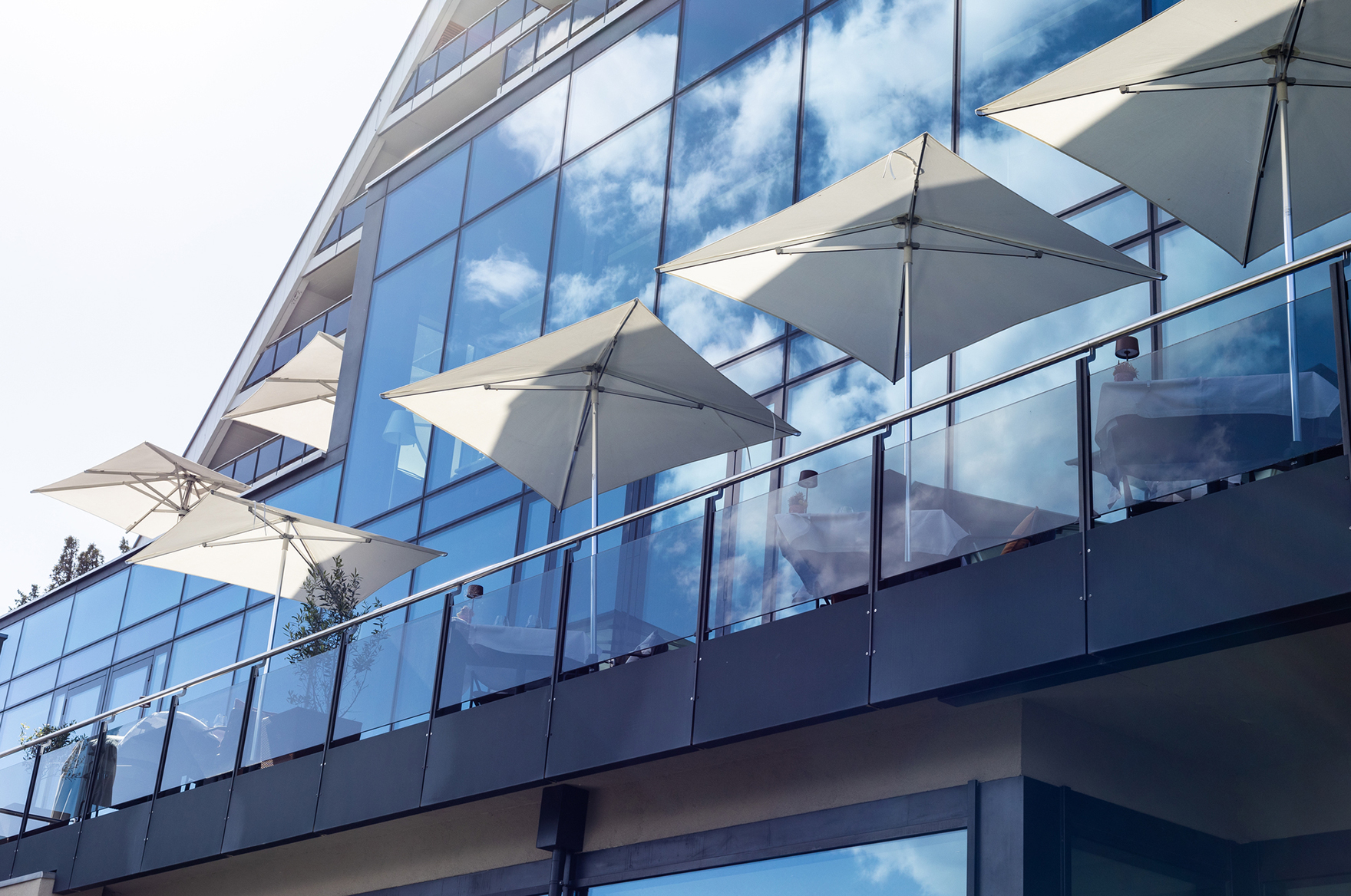 Ski & Snow, Europe, Switzerland, Crans Montana, Crans Ambassador, terrace from below 