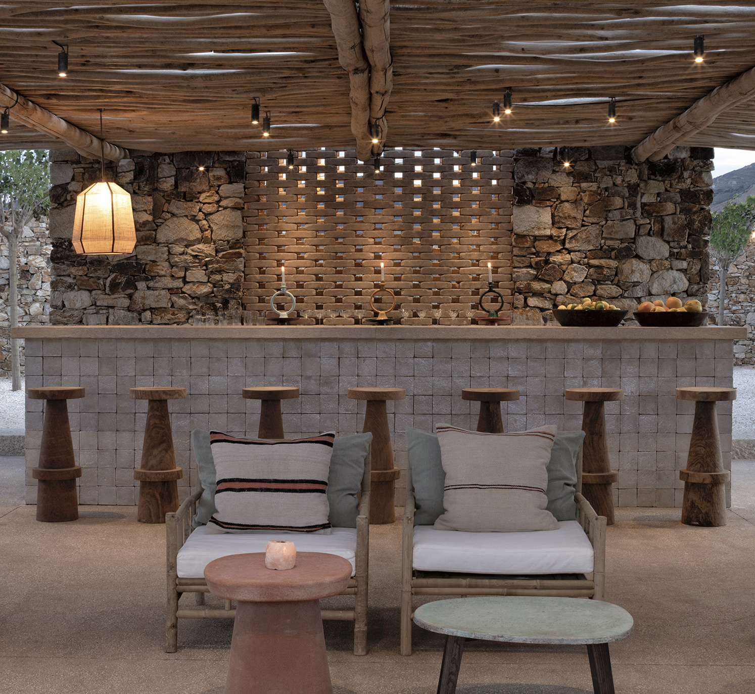 Europe, Greece, Antiparos, The Rooster, main bar