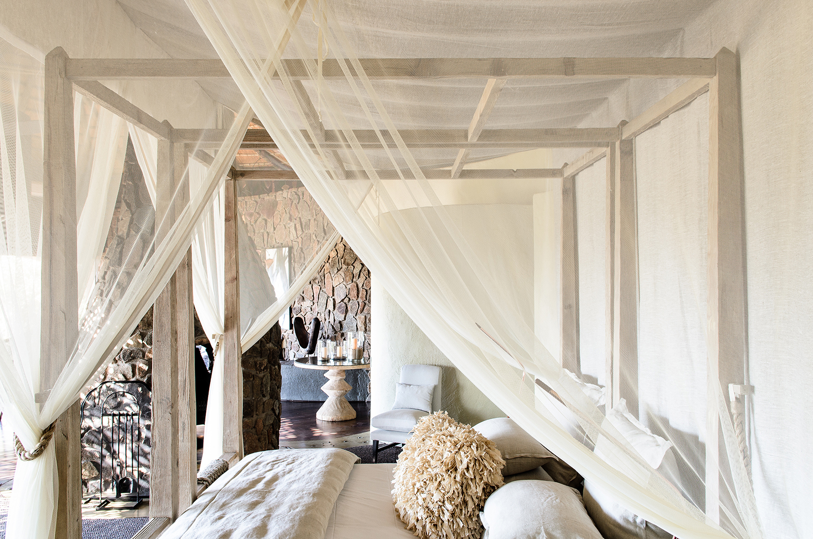  Africa, South Africa, Boulders Lodge at Singita Private Game Reserve, Bedroom