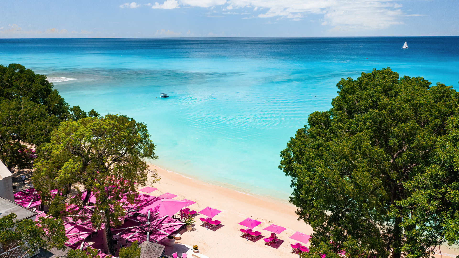 Soft sandy beach and clear water sea at Sandy Lane