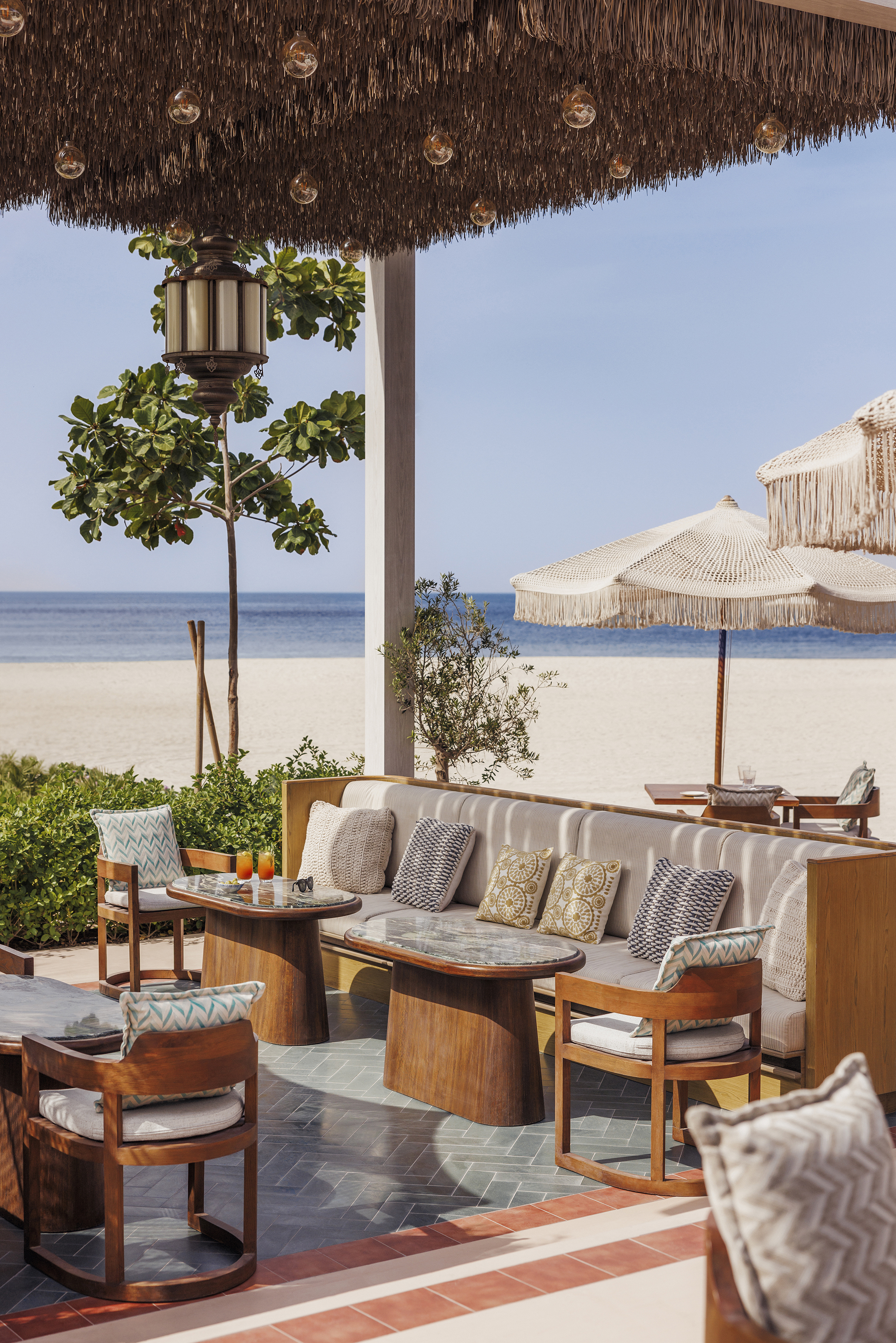 Terrace furniture in Nuska Restaurant at Jumeirah Beach Hotel