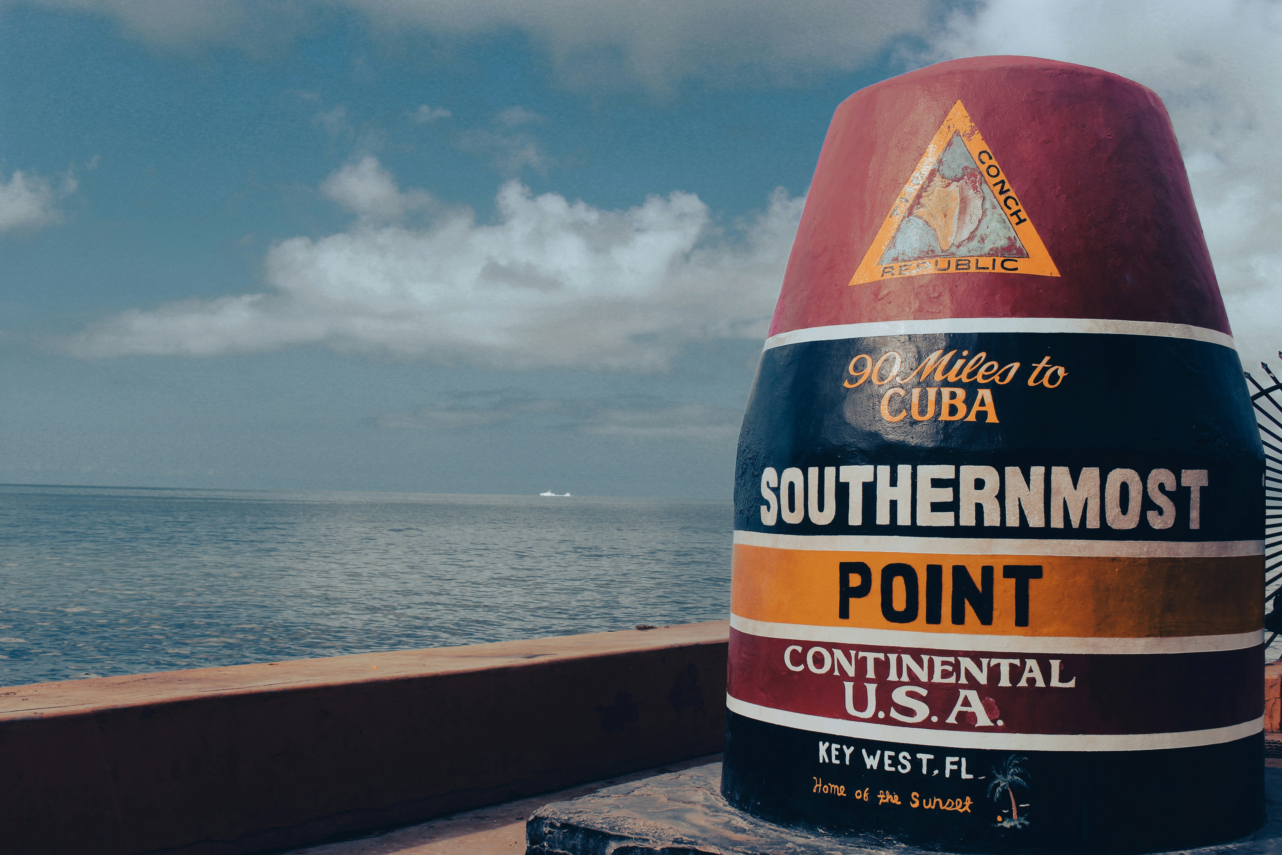 Buoy marking the most southerly point of the USA