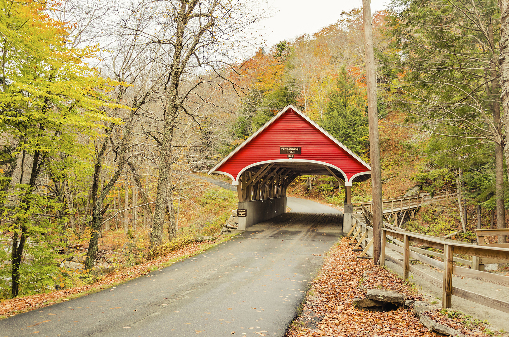Flume covered bridge in New Hampshire New England