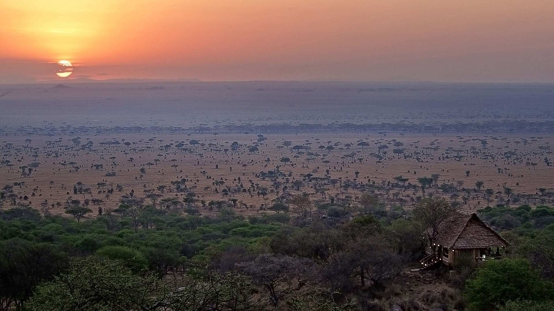 Africa, Luxury Tanzania Holidays, Serengeti Pioneer Camp, View at Sunrise