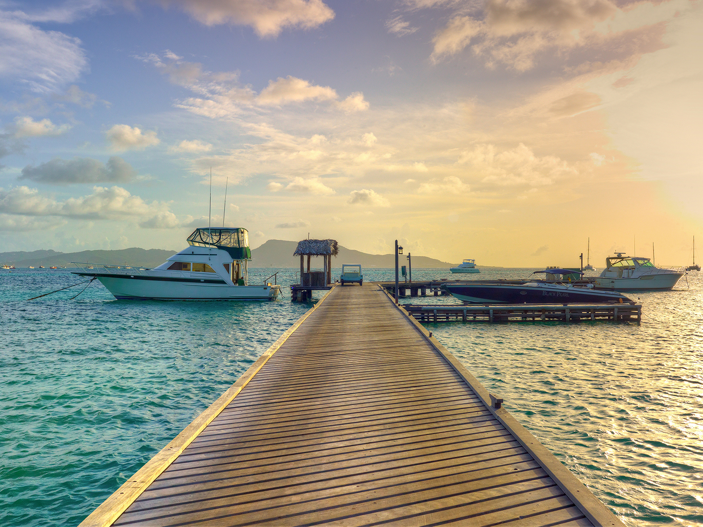 Caribbean, St Vincent & The Grenadines, Petit St Vincent, Boat pier