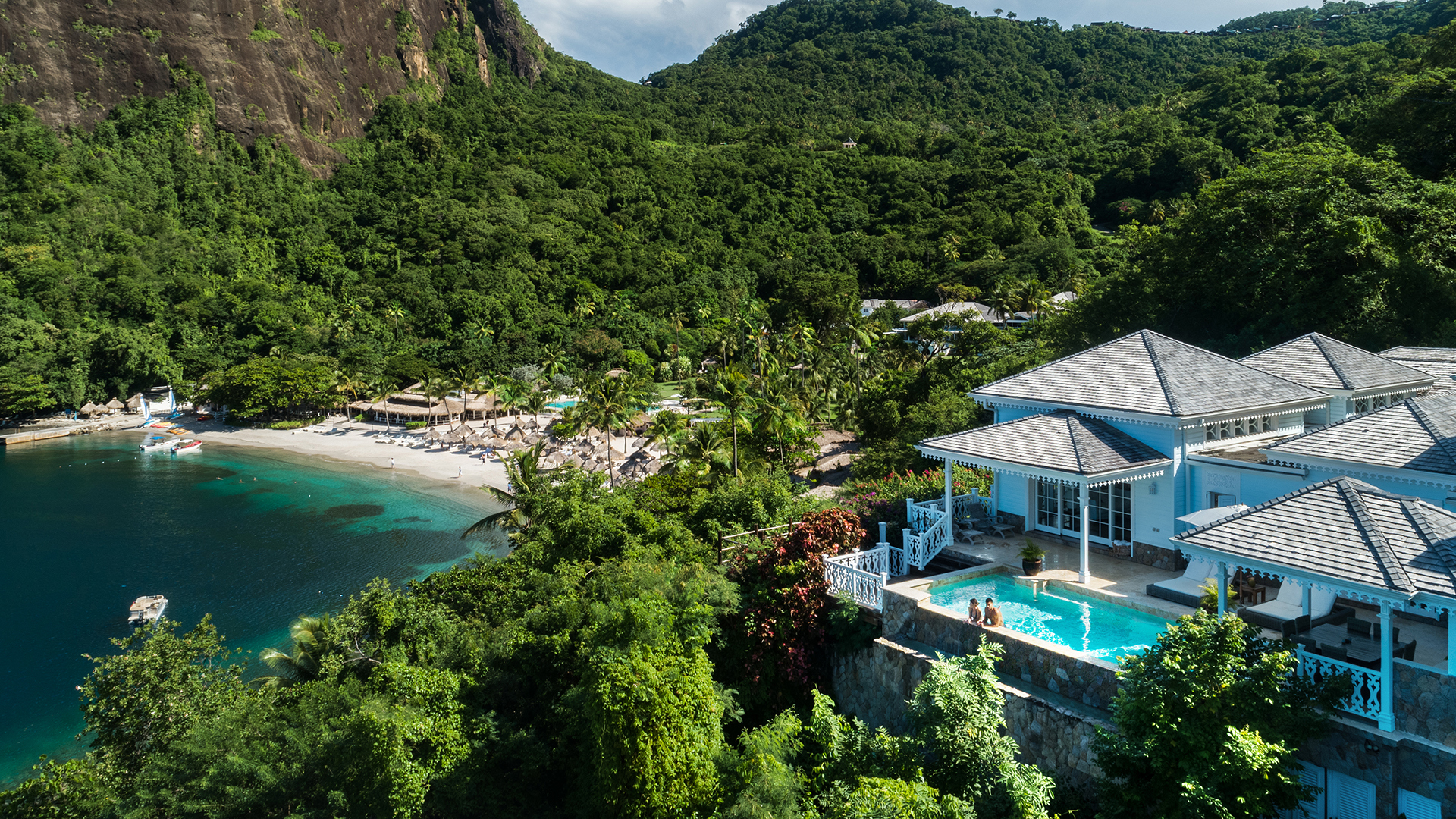 Caribbean, St Lucia, Sugar Beach, Villa Pool