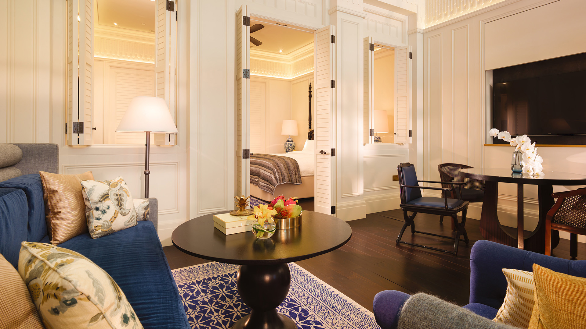 Asia, Singapore, Raffles Hotel, Restored living room