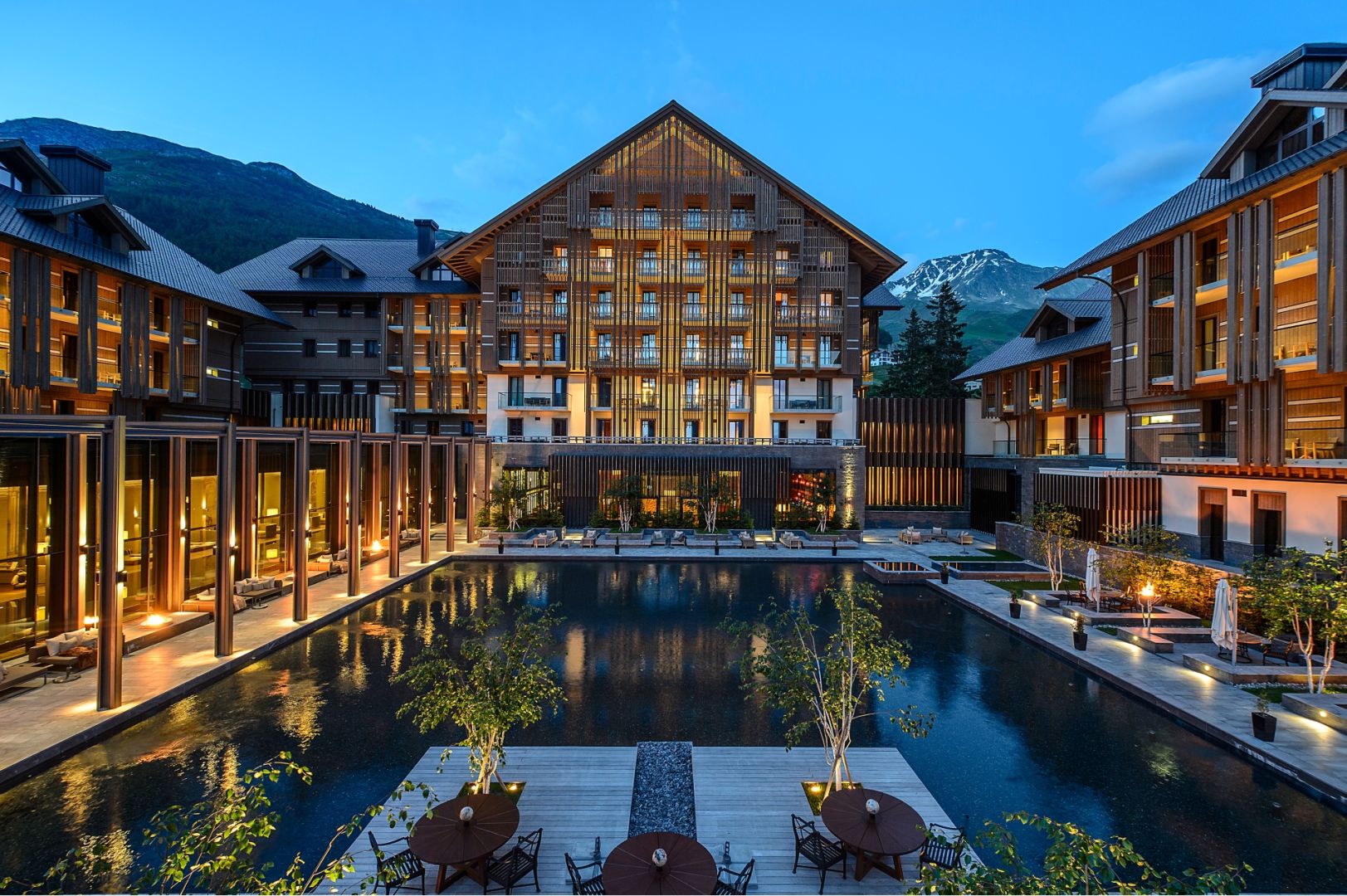 Ski & Snow, Europe, Switzerland, the central courtyard of The Chedi Andermatt