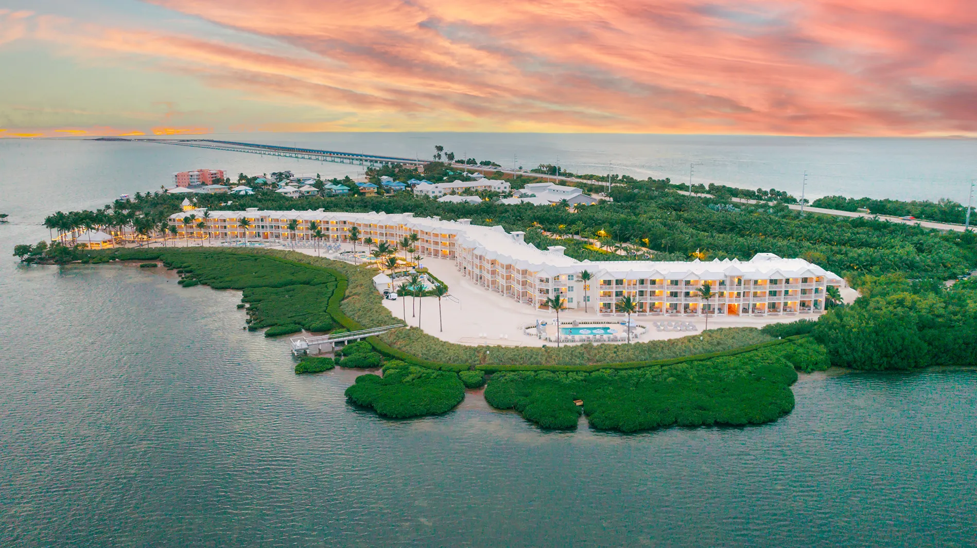 North America, USA, Florida, Isla Bella Beach Resort, aerial view of the resort