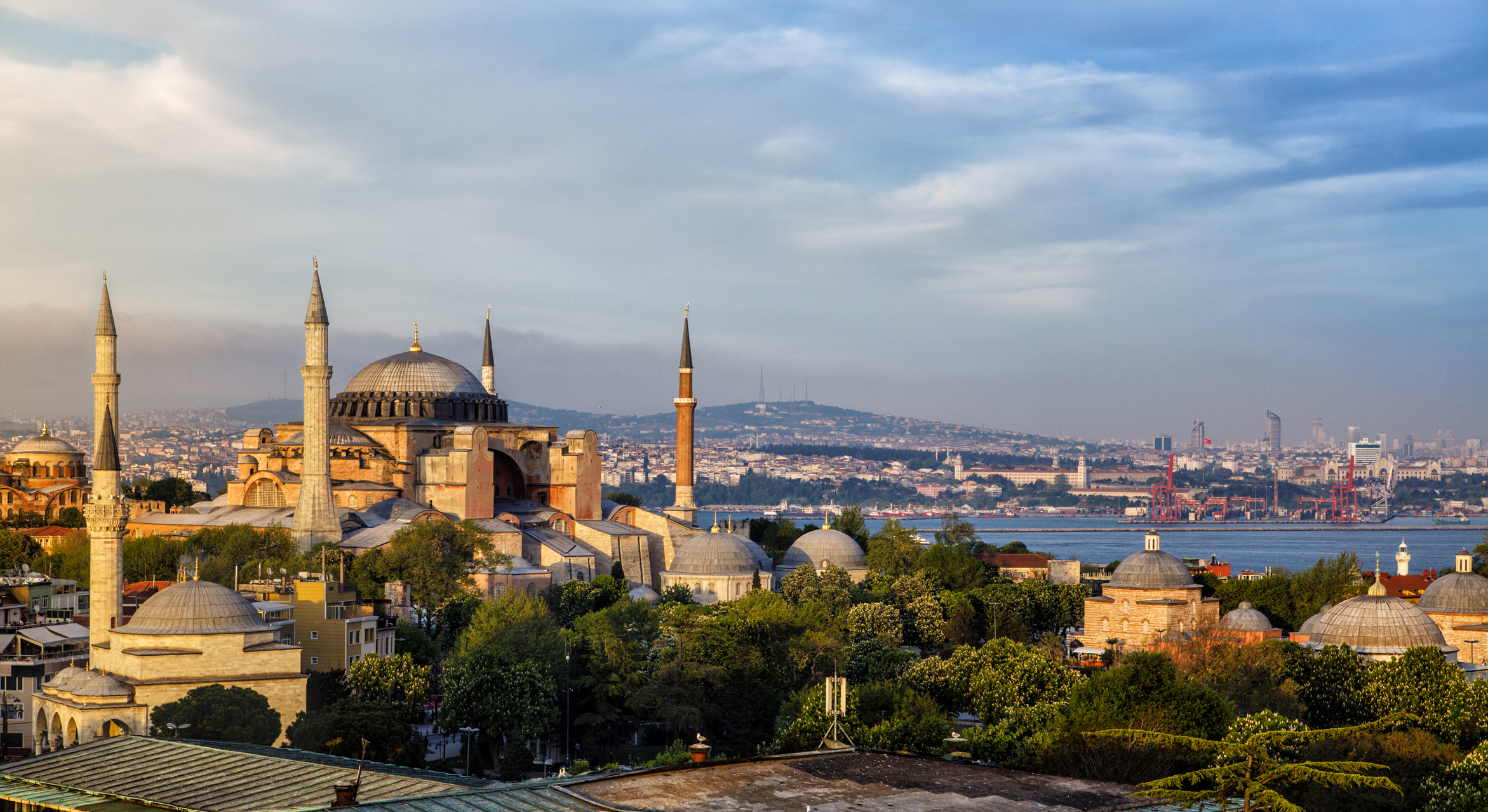 A view of the Hagia Sophia Grand Mosque on Istanbul's waterfront