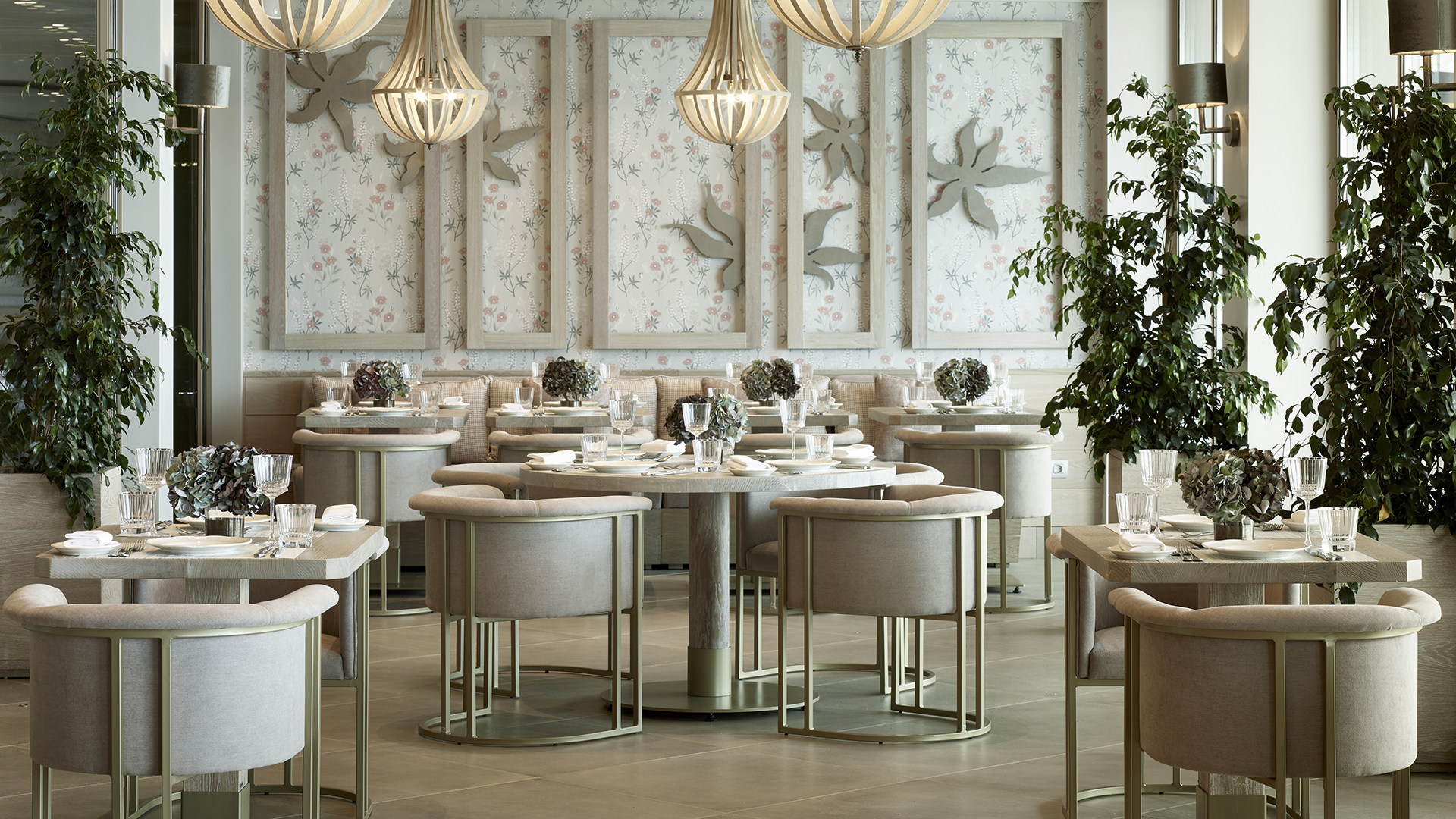 A empty Provence French Restaurant at Ikos Dassia