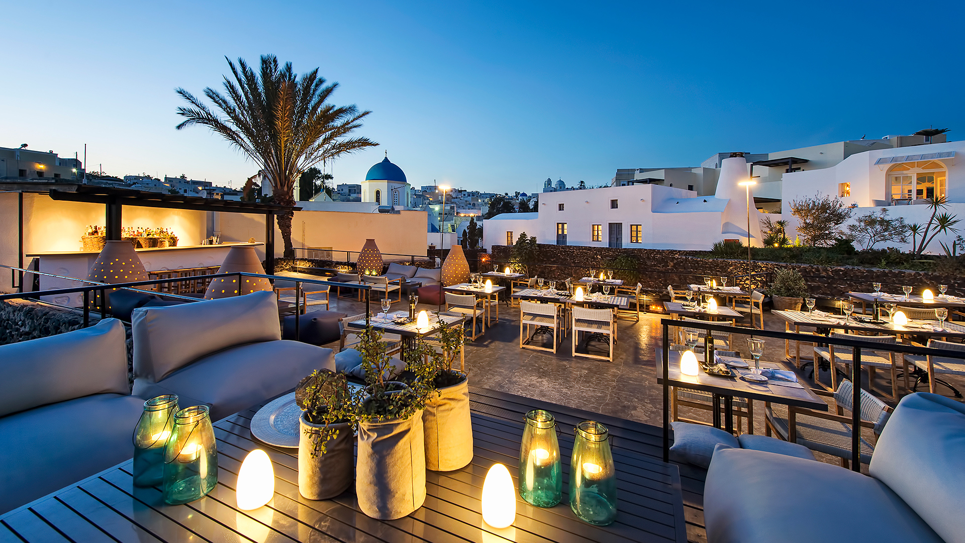 Rooftop dining at Vedema