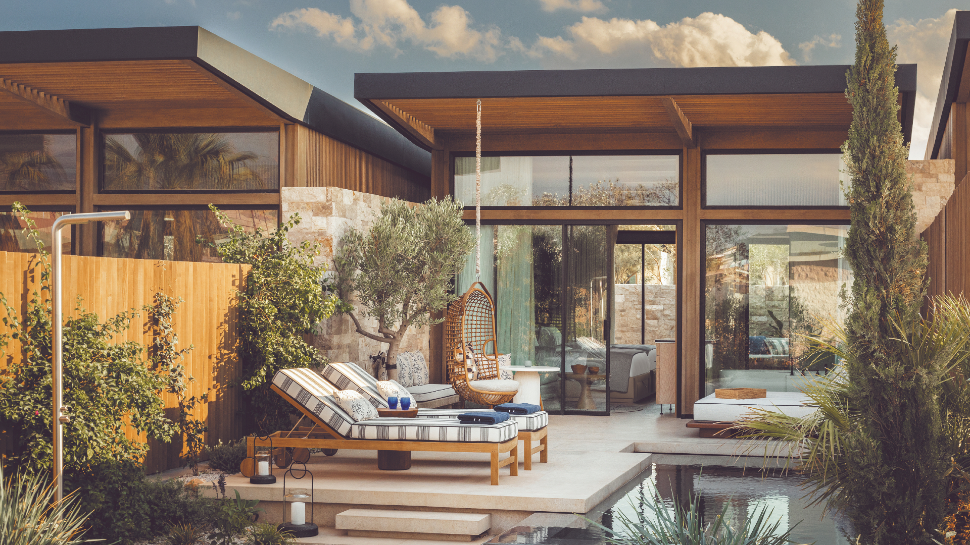 Villa pool and loungers