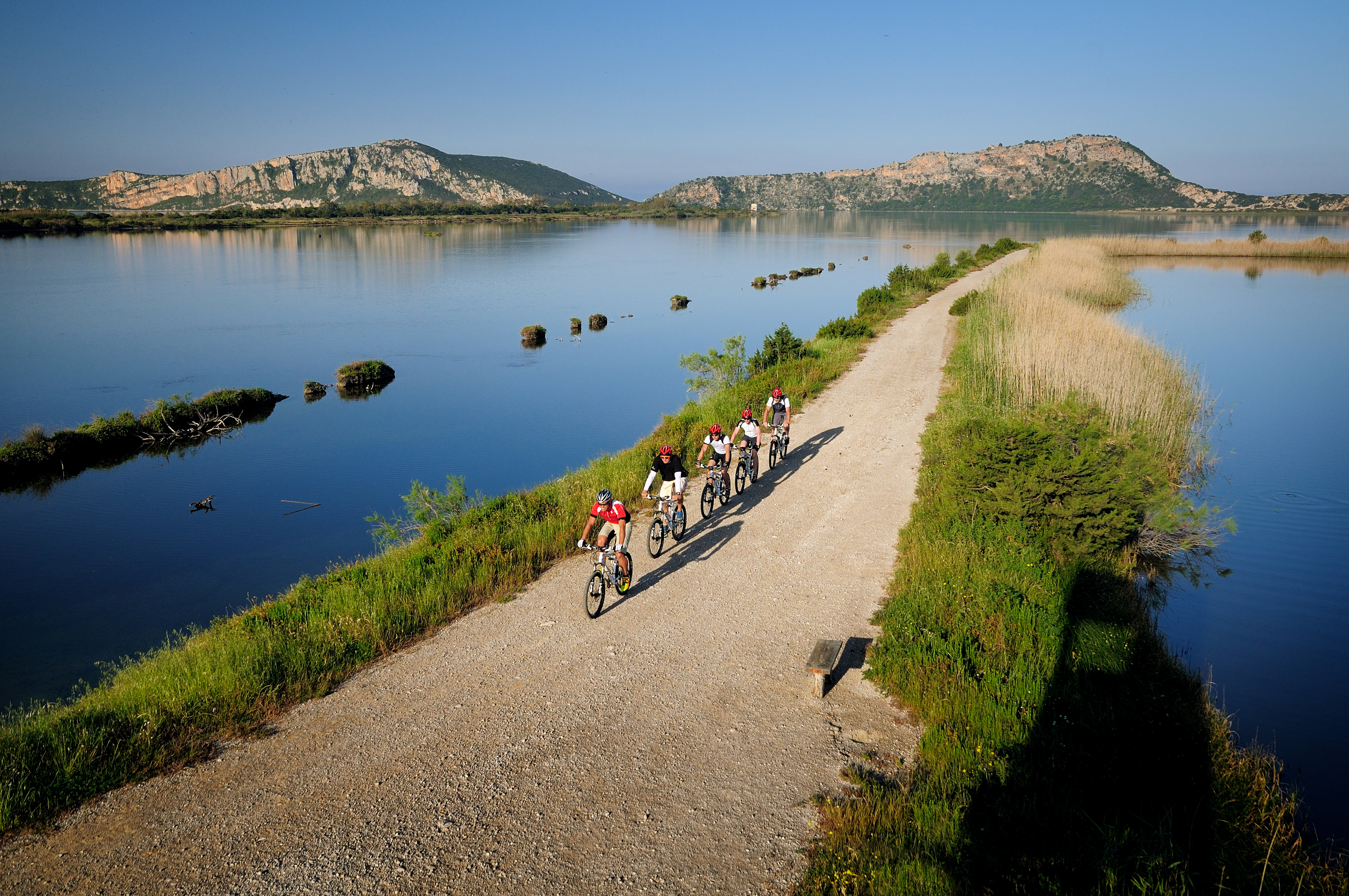 Europe, Greece, The Romanos, Biking along a dirt path