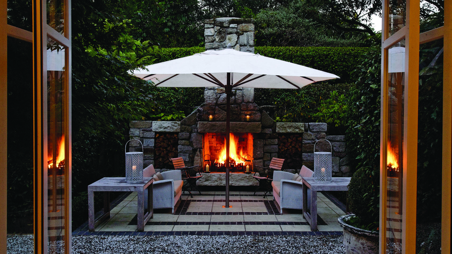  Worldwide, New Zealand, Huka Lodge, Outdoor fireplace