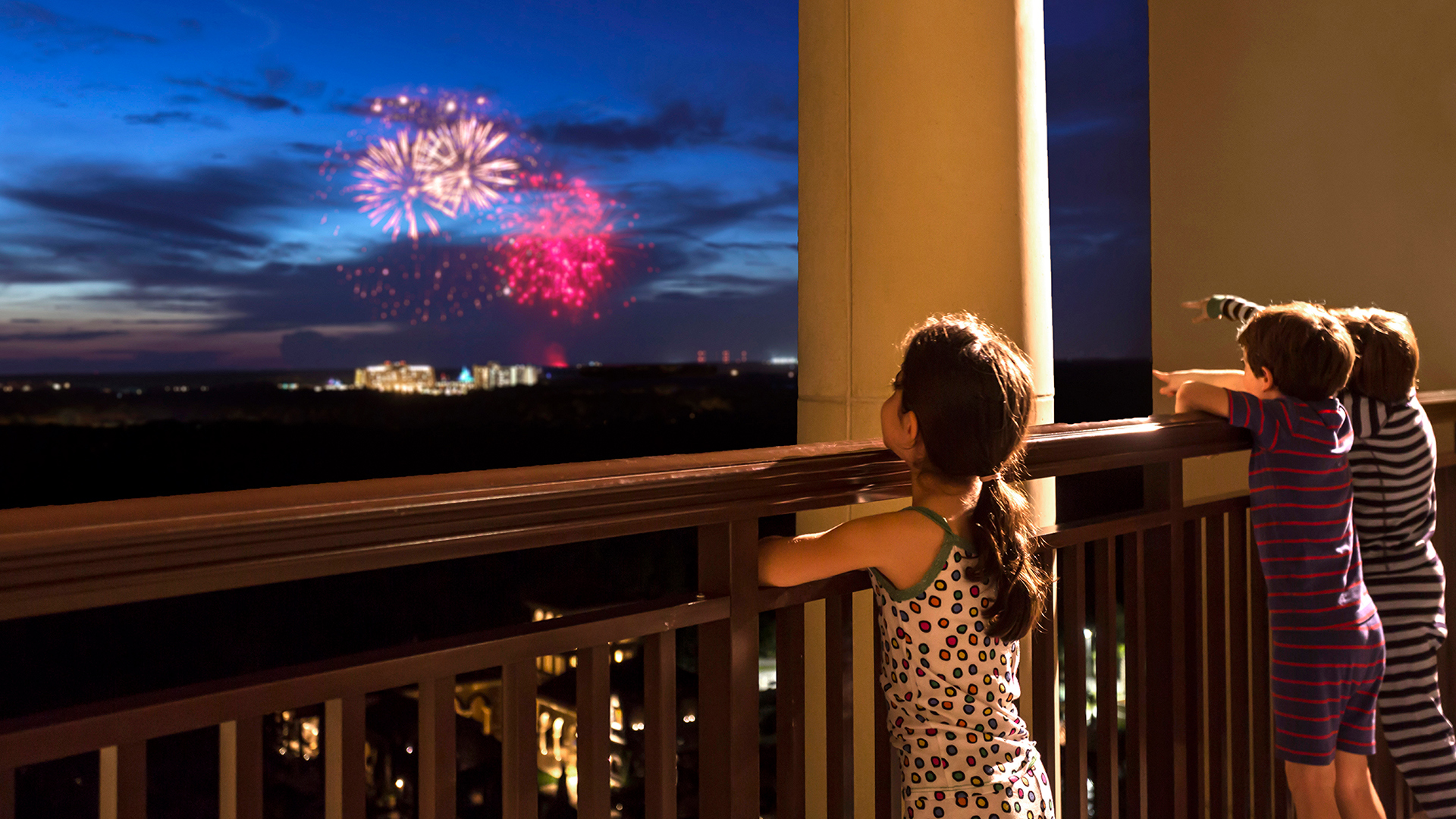 Children watching fireworks at Four Seasons Orlando