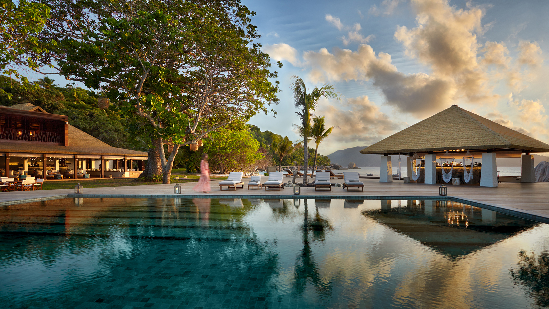 Indian Ocean, Seychelles, Six Senses Zil Pasyon, Main pool