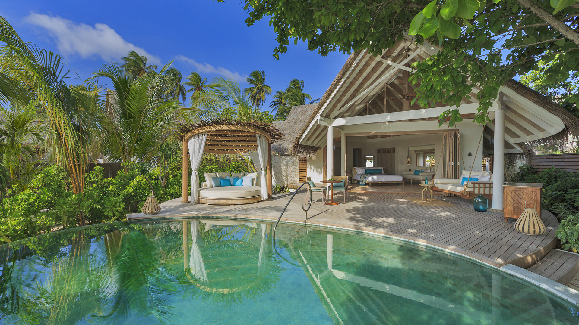Indian Ocean, Maldives, Milaidhoo, Beach pool villa