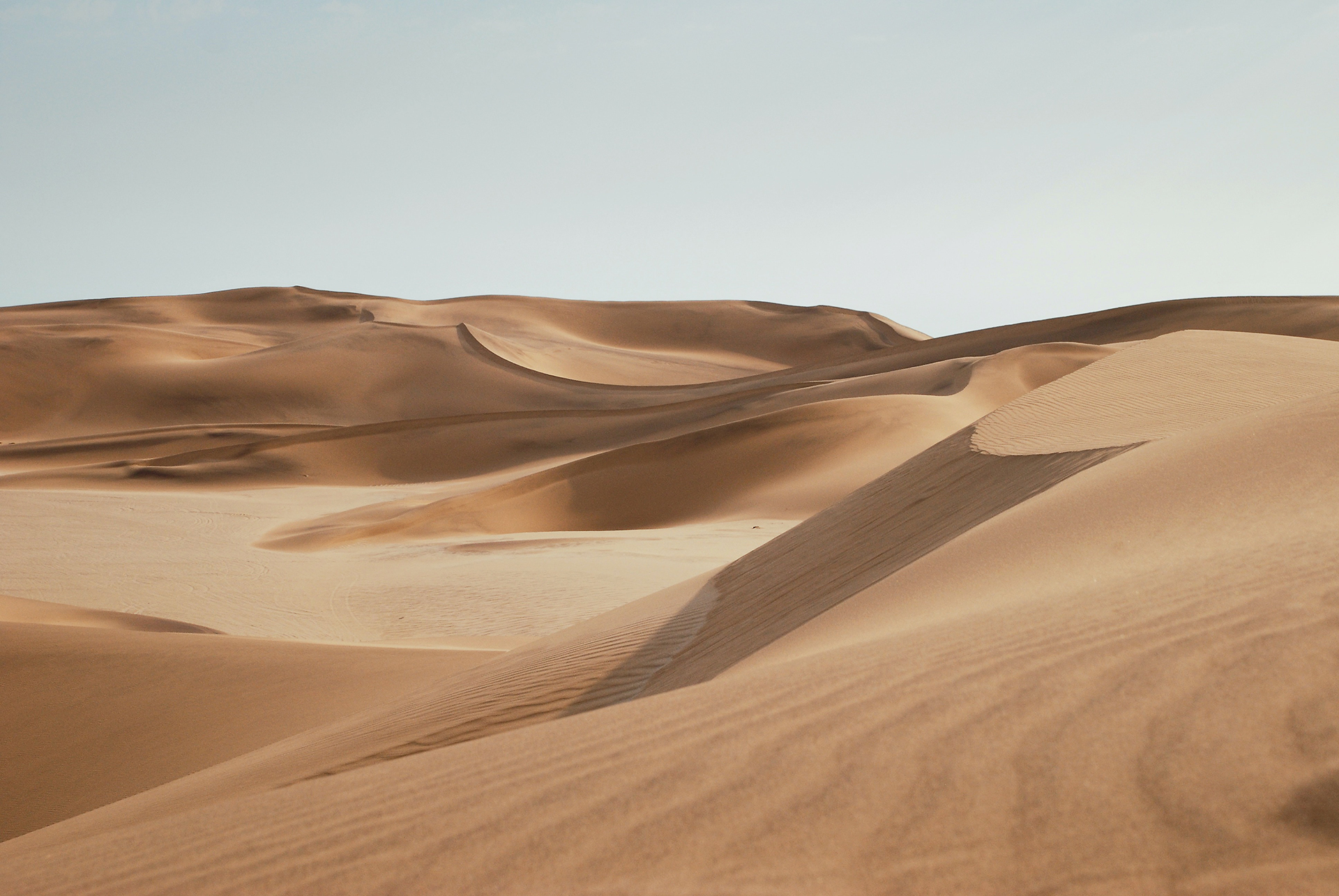 Smooth sandy desert dunes