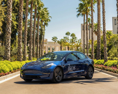 Europe, Spain, Mallorca, Ikos Porto Petro, local adventure tesla car