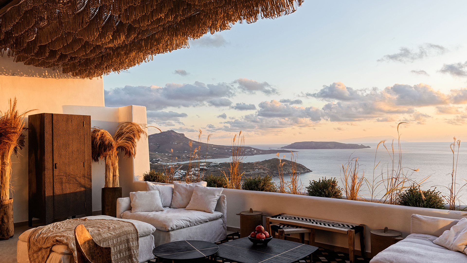 Africa, Kenya, Lengishu, three bedroom villa, terrace sofa seating with a view