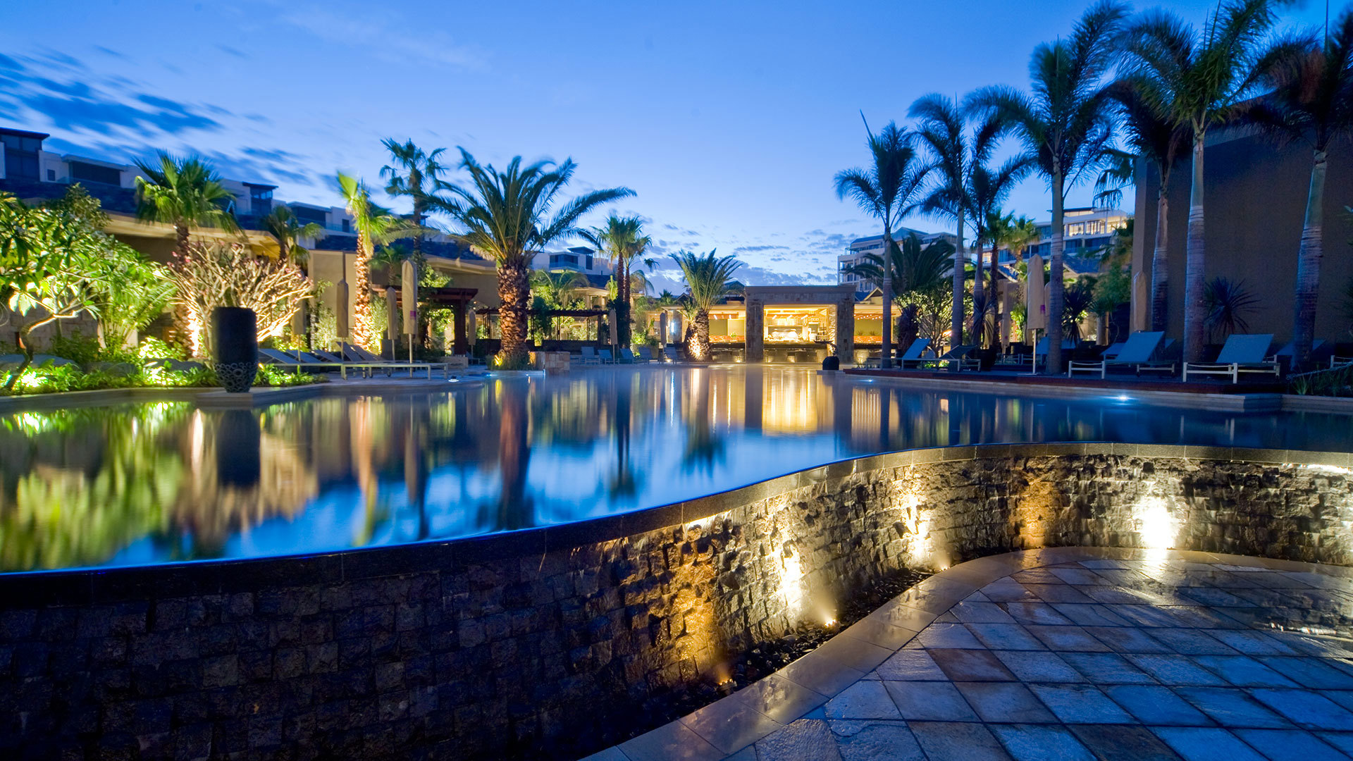  Africa, Luxury Holiday to South Africa, One&Only Cape Town, Pool at Night 