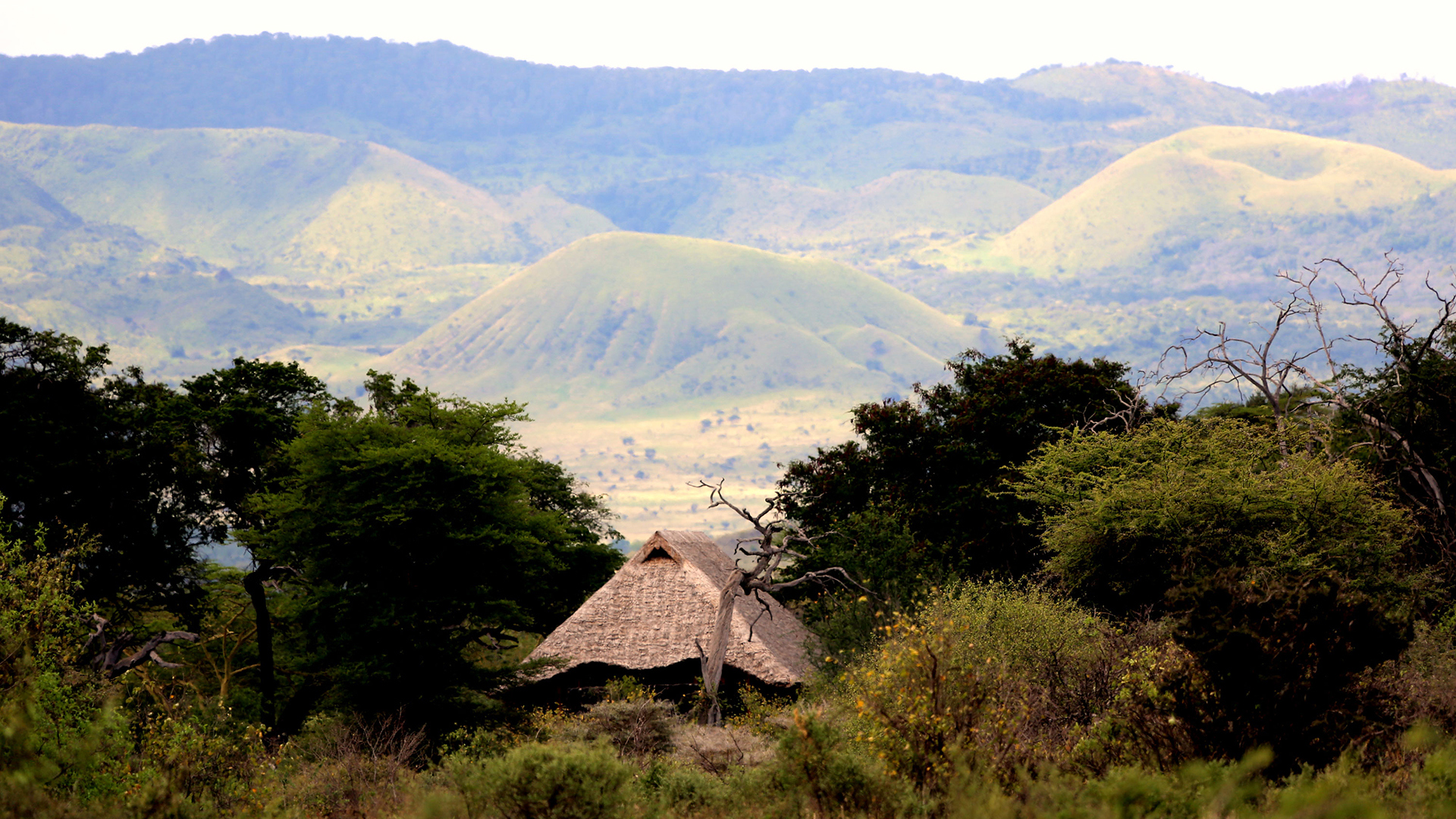 Africa, Kenya, Finch Hattons, View to the Chuylu Hills