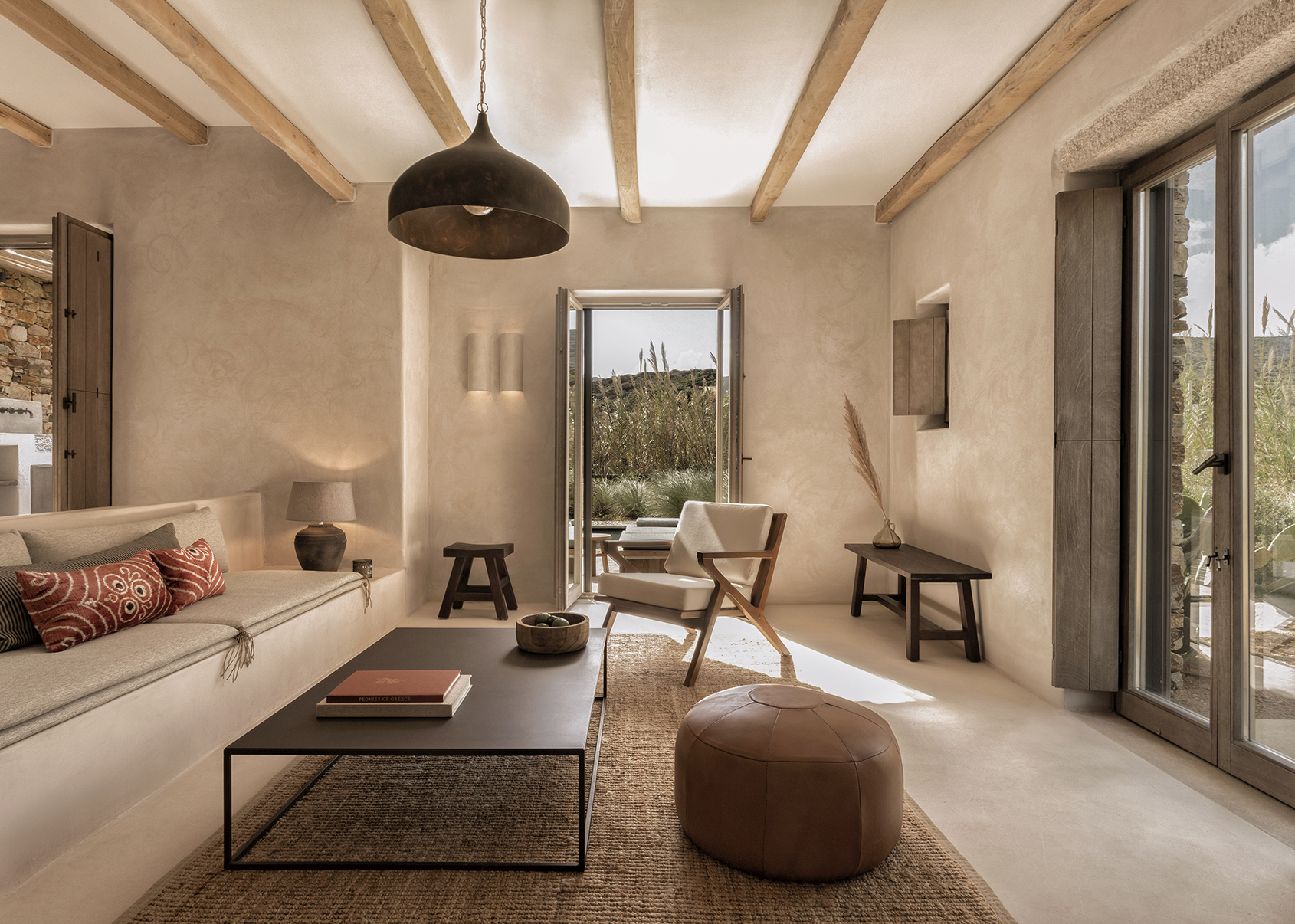 Europe, Greece, Antiparos, The Rooster, villa seating area