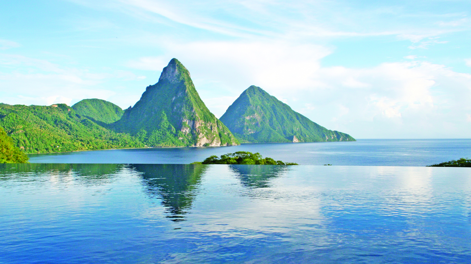 Caribbean, St Lucia, Jade mountain club, Pool view