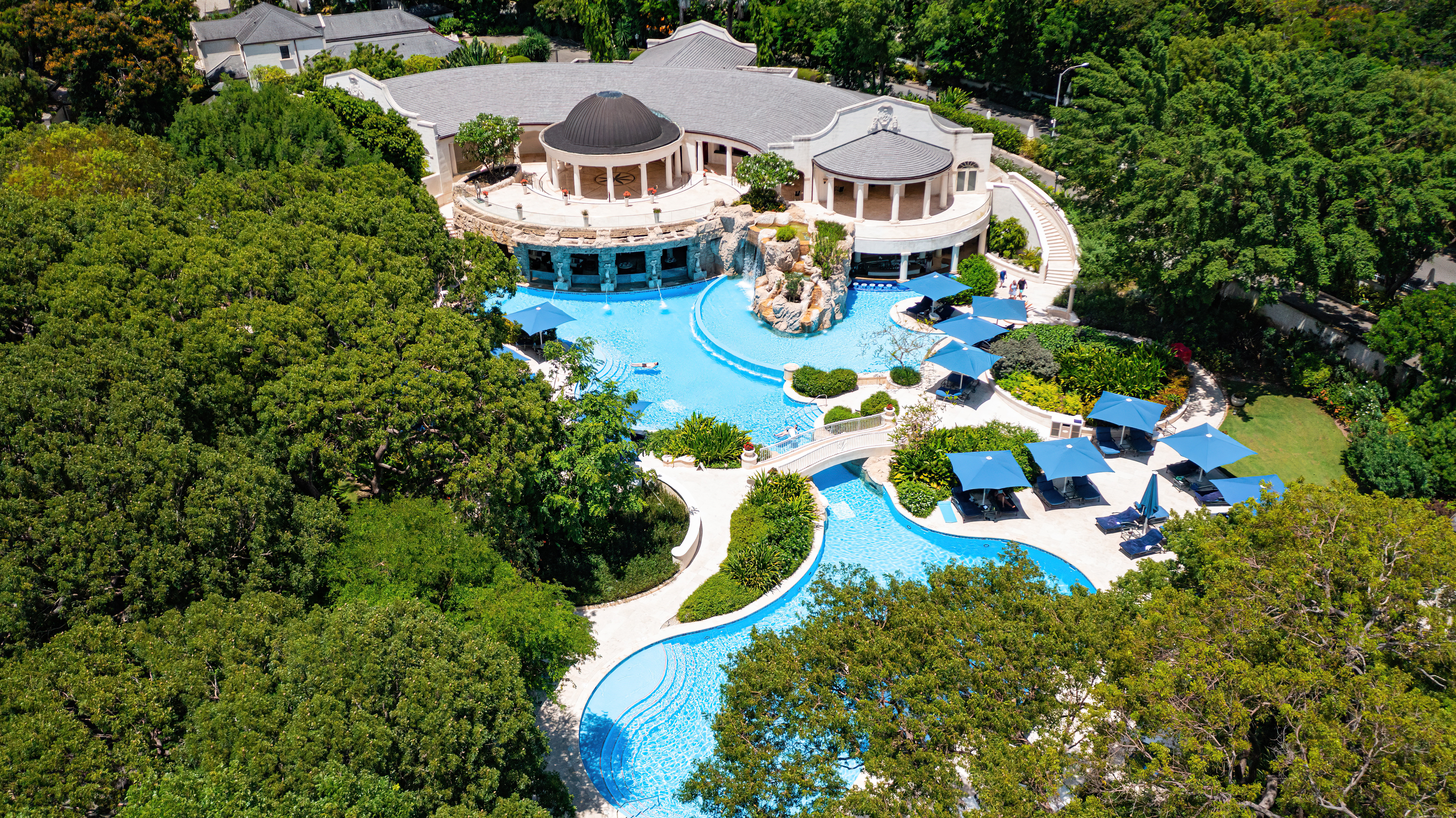 Caribbean & Mexico, Barbados, Sandy Lane, Spa from above 