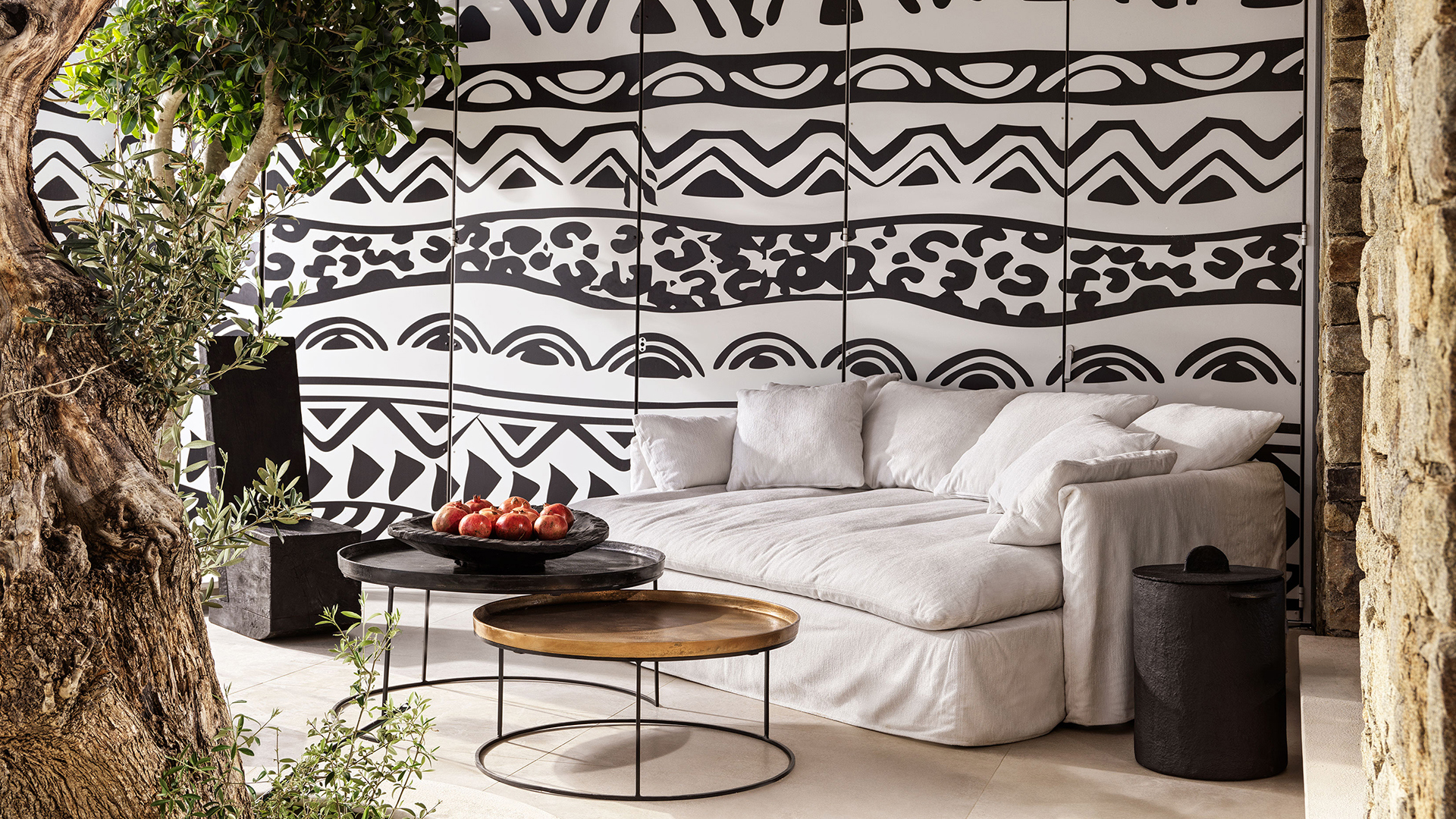 Europe, Greece, Mykonos, Panoptis Escape, Terrace Sofa