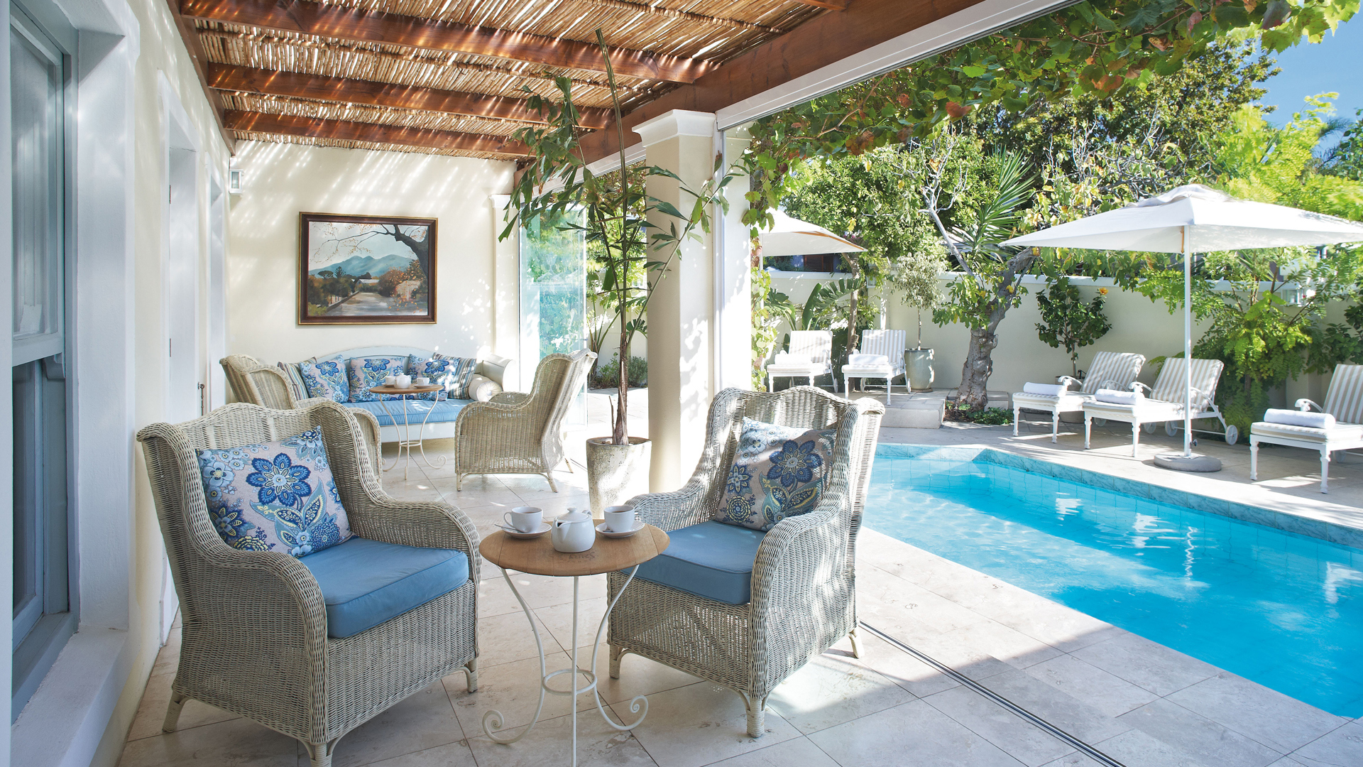  Africa, South Africa, The Last Word Franschhoek, Pool lounge