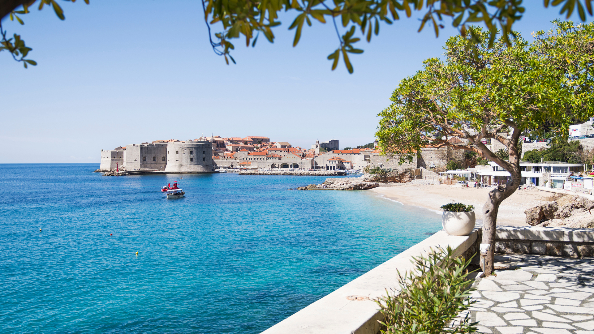 The view from Hotel Excelsior of the old town