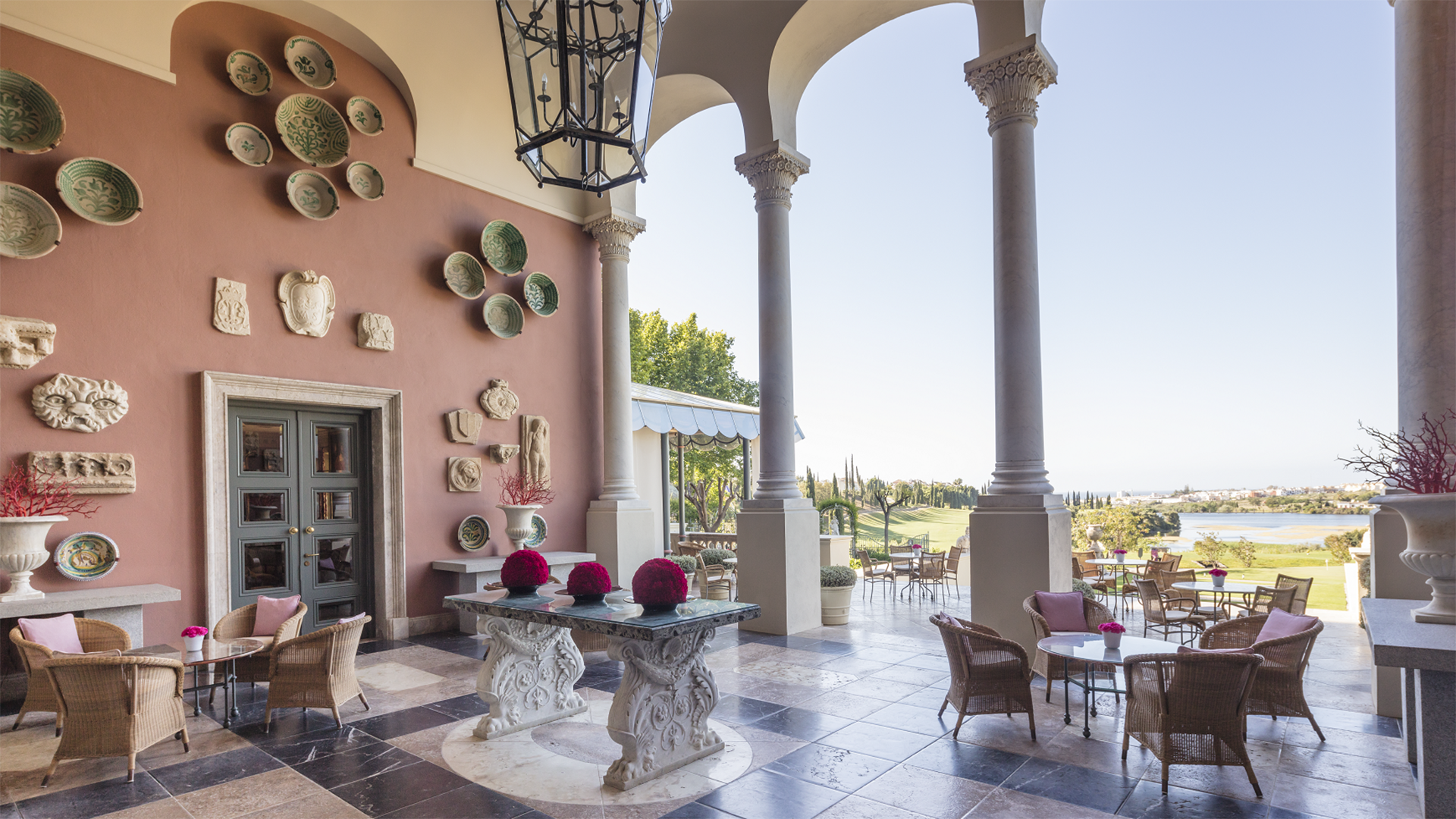 Europe, Spain, Mallorca, Anantara Villa Padierna Palace, F&B Salon Terrace View