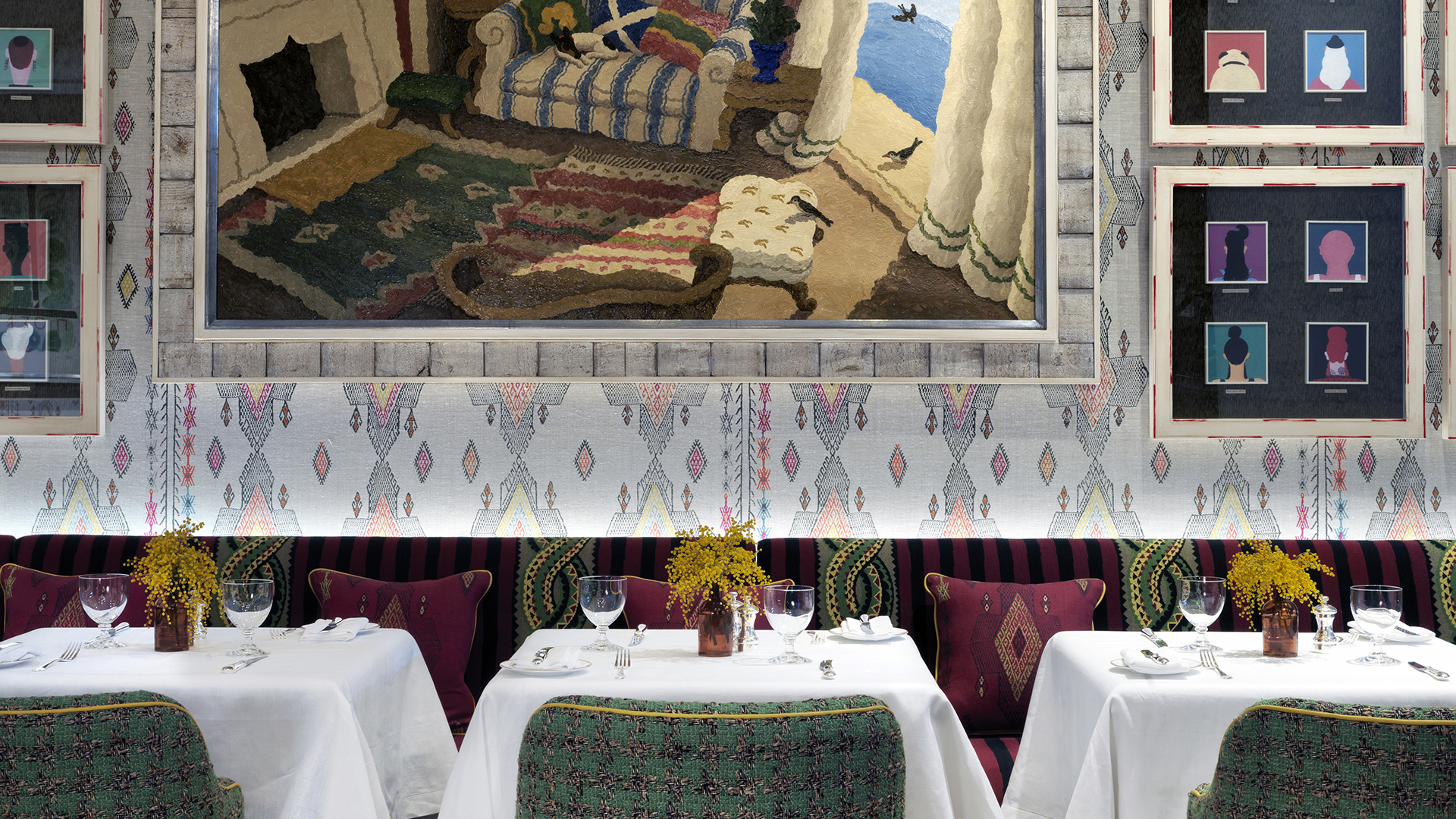 North America, New York, The Whitby Hotel, The Whitby Bar Tables