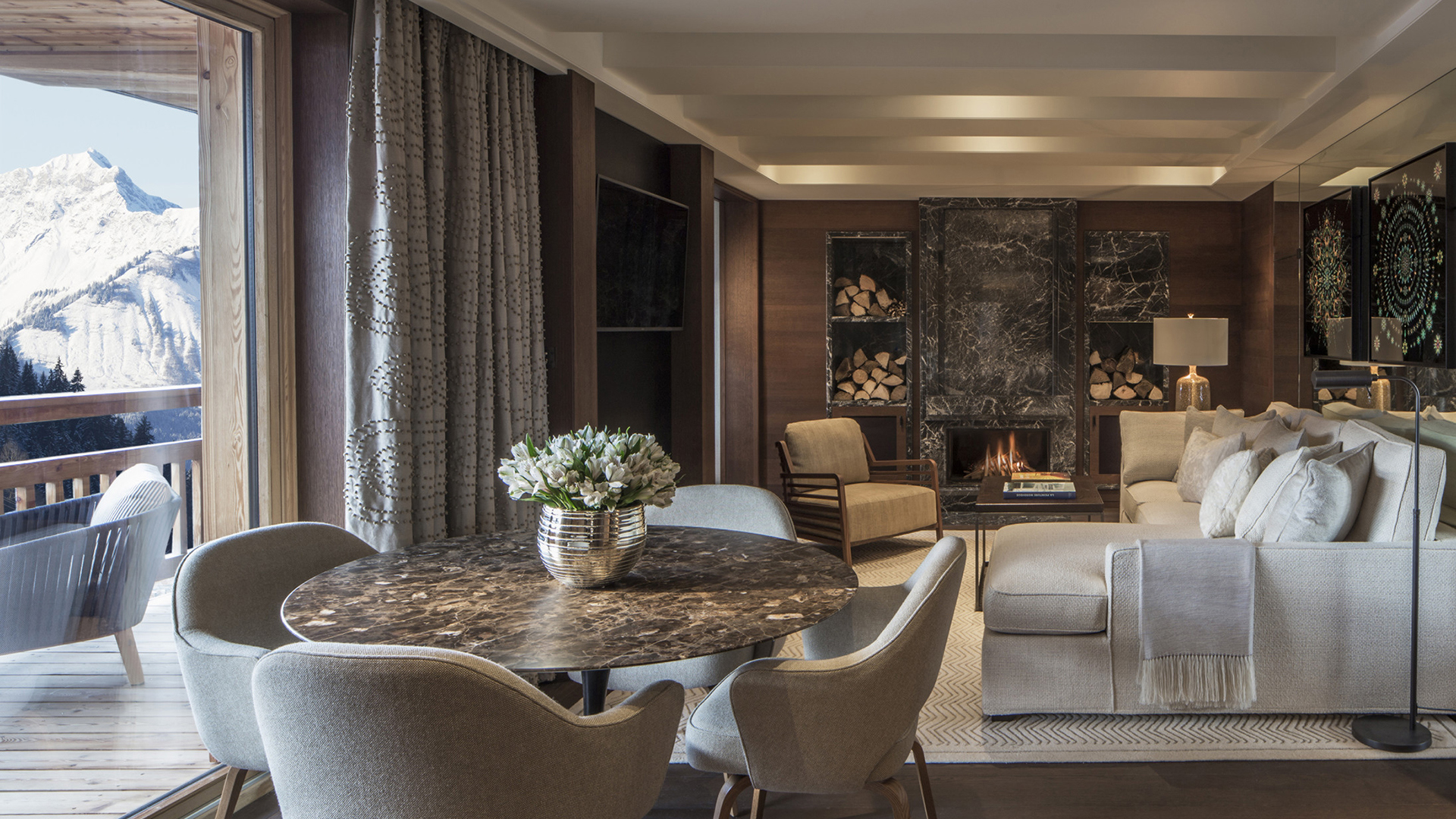 France, Megève, Four Seasons Hotel Megève, One Bed Deluxe Suite Lounge