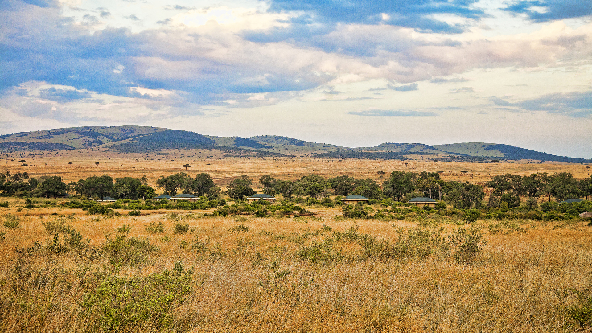 Africa, Kenya, Sand river Masai Mara, Camp view