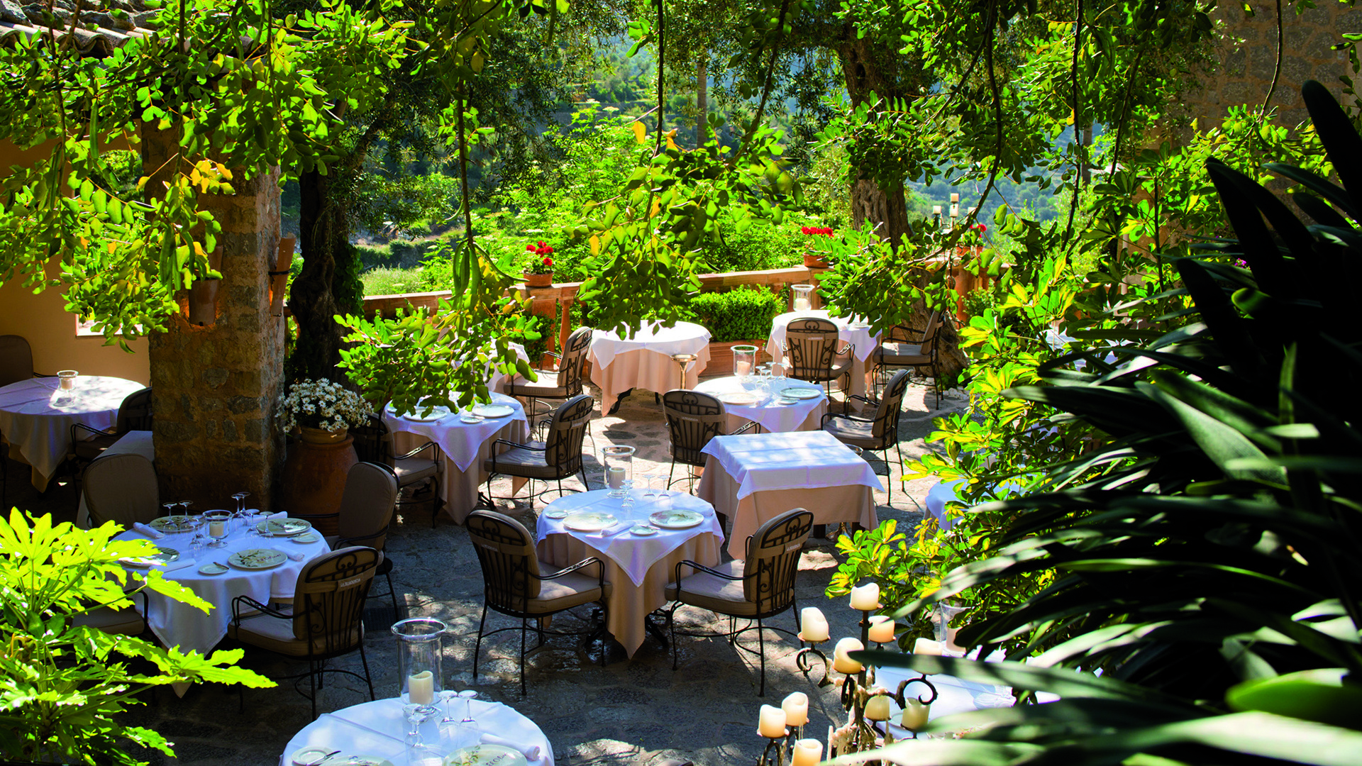 Europe, Spain, Mallorca, La Residencia A Belmond Hotel Mallorca, Dining area