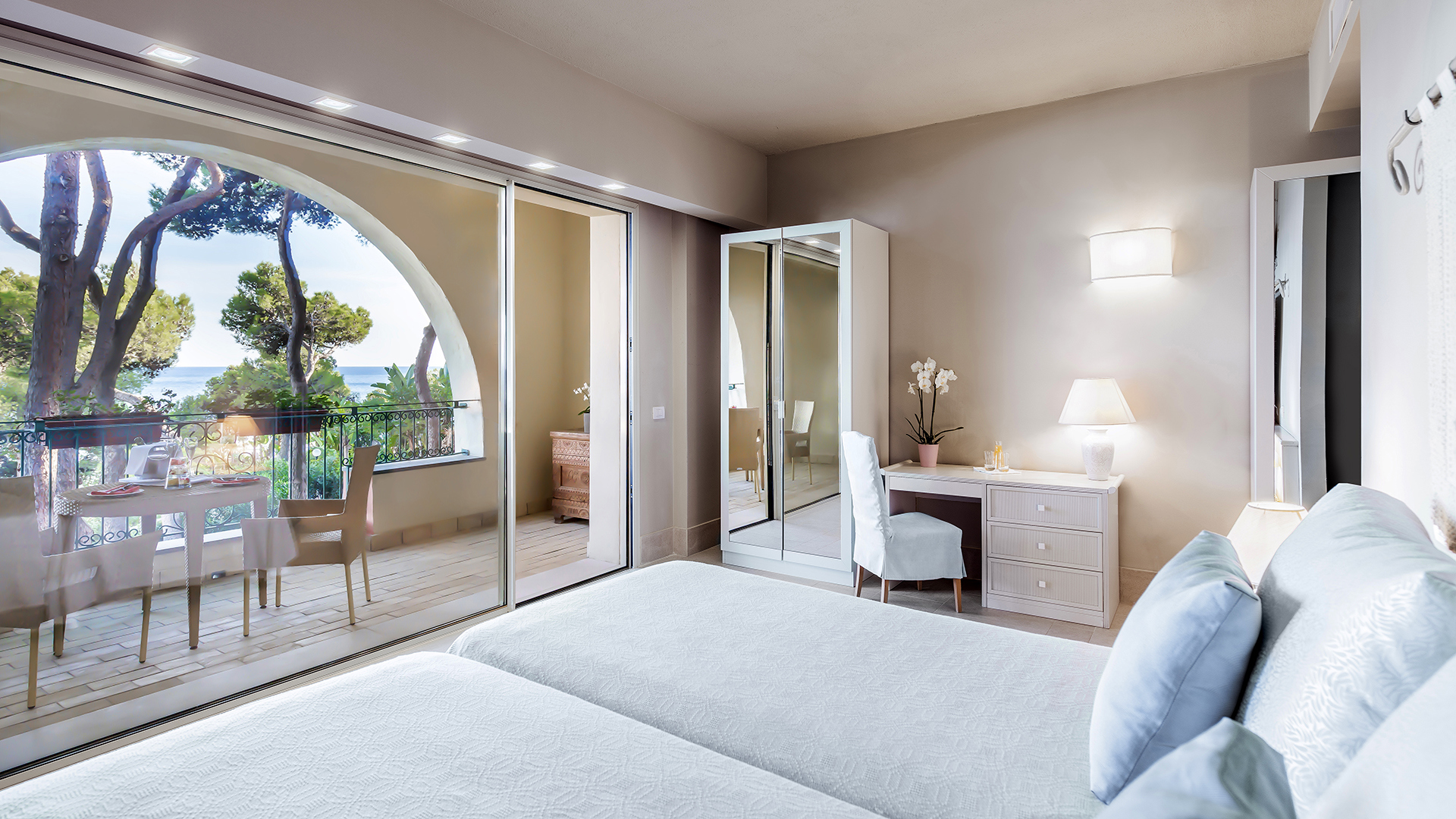  Europe, Italy, Sardinia, Forte Village - Il Castello, Bedroom