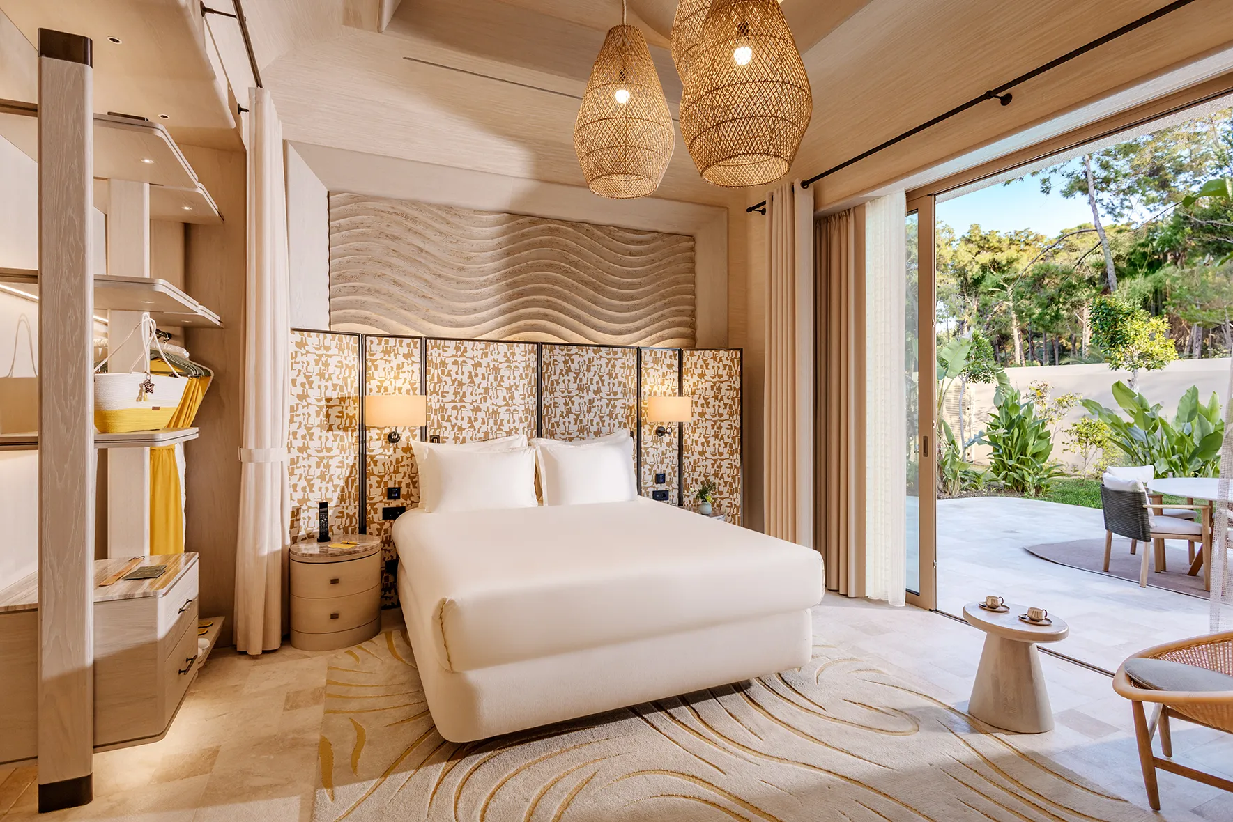 Europe, Turkey, Bijal, Three Bedroom Villa doble bedroom opening ot onto a terrace 