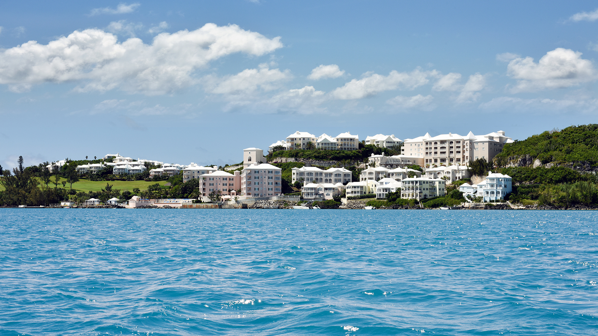 Caribbean, Bermuda, Rosewood Bermuda, Exterior from bay
