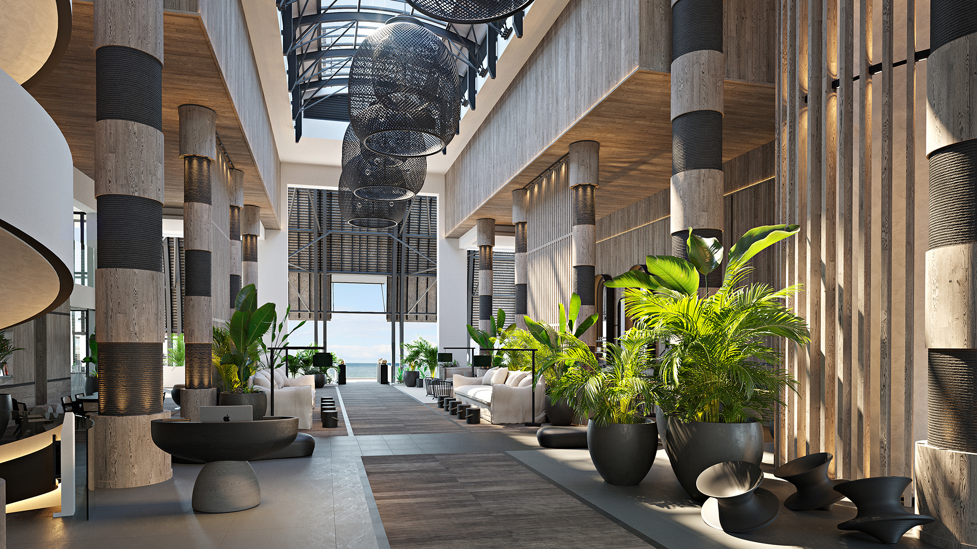 Indian Ocean, Mauritius, LUX* Grand Baie, Lobby Entrance