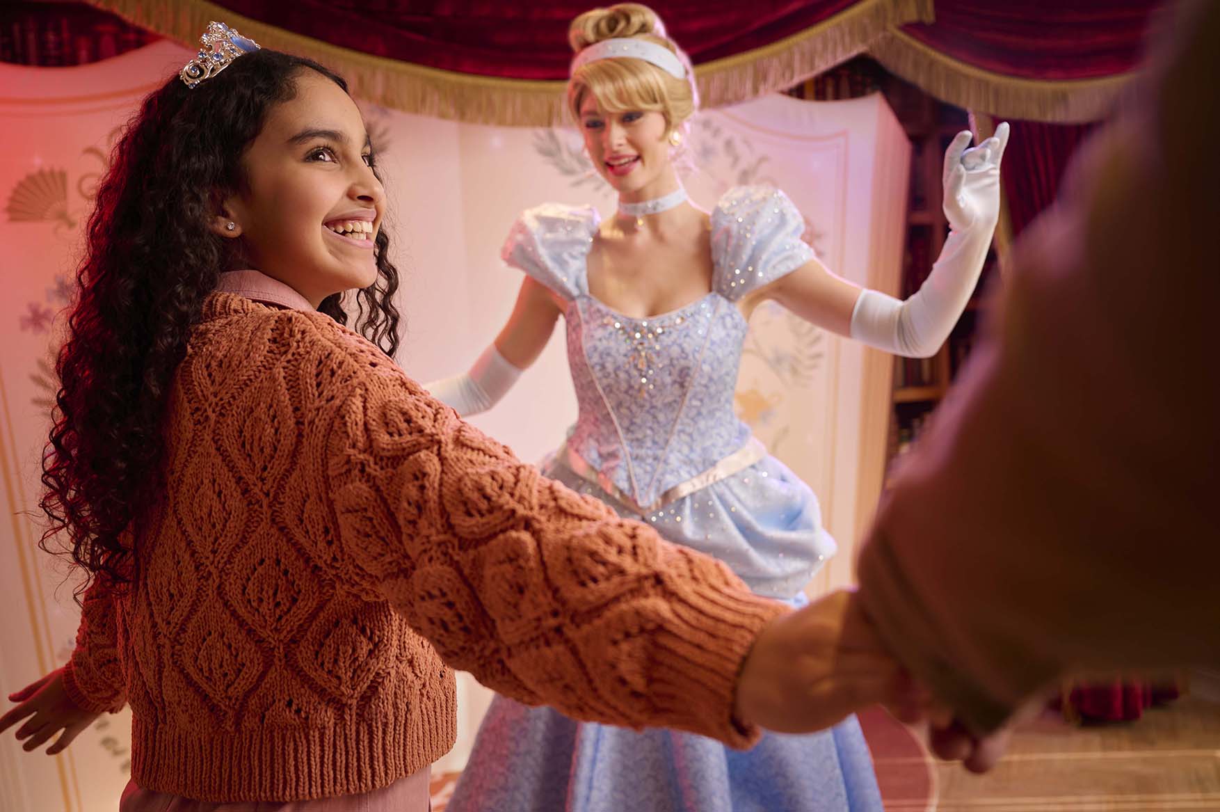 Europe, France, Paris, Disneyland® Hotel, guests meeting princess Cinderella